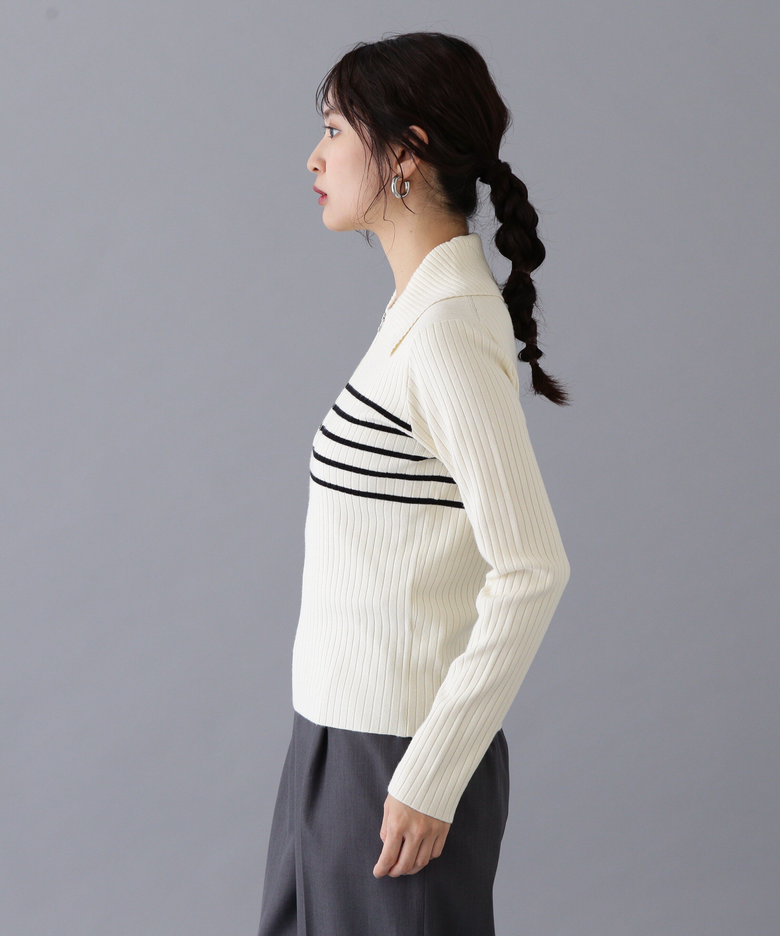  「ハーフジップニット」|ニット・セーター|