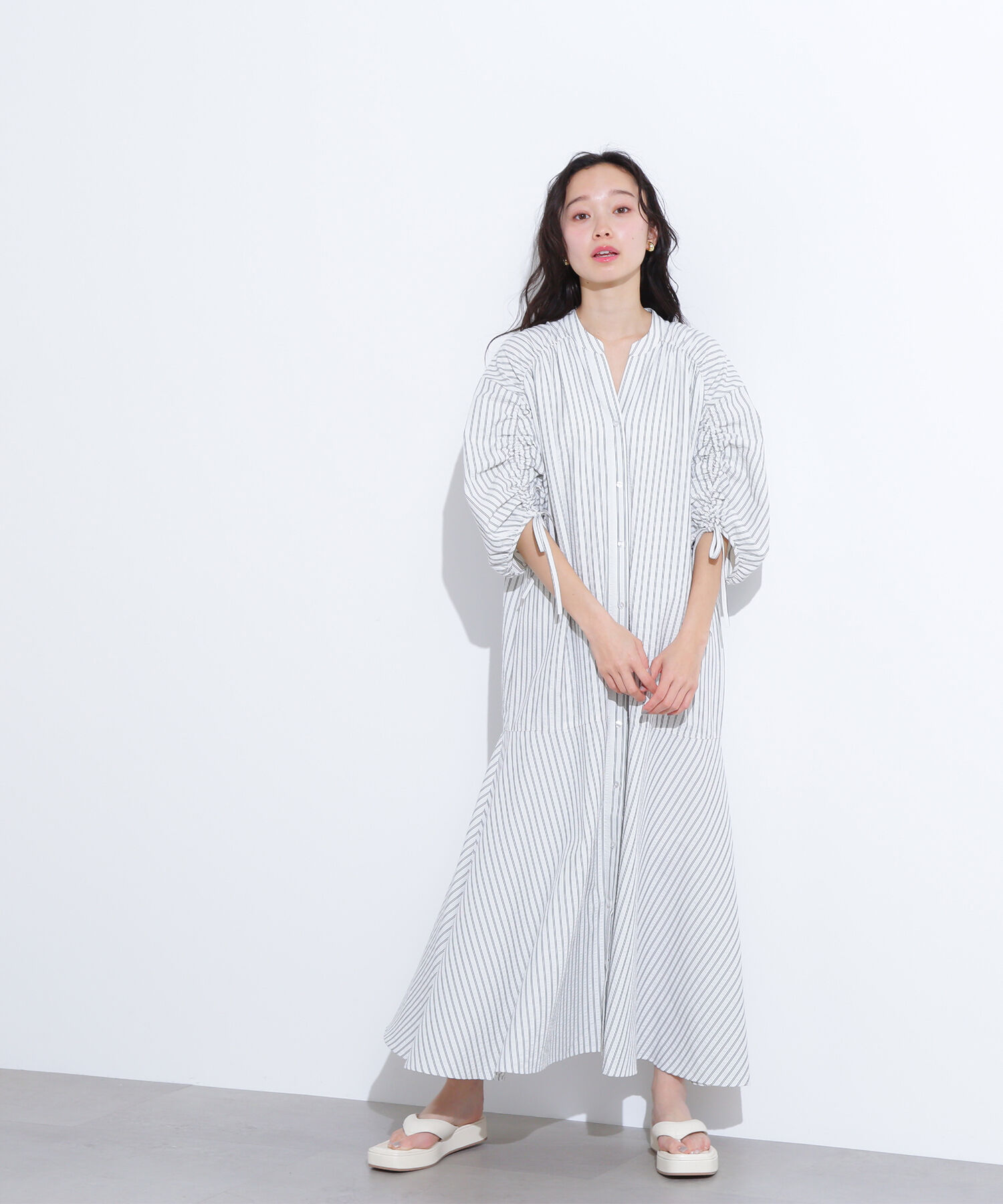  「ストライプドロストワンピース」|ワンピース|