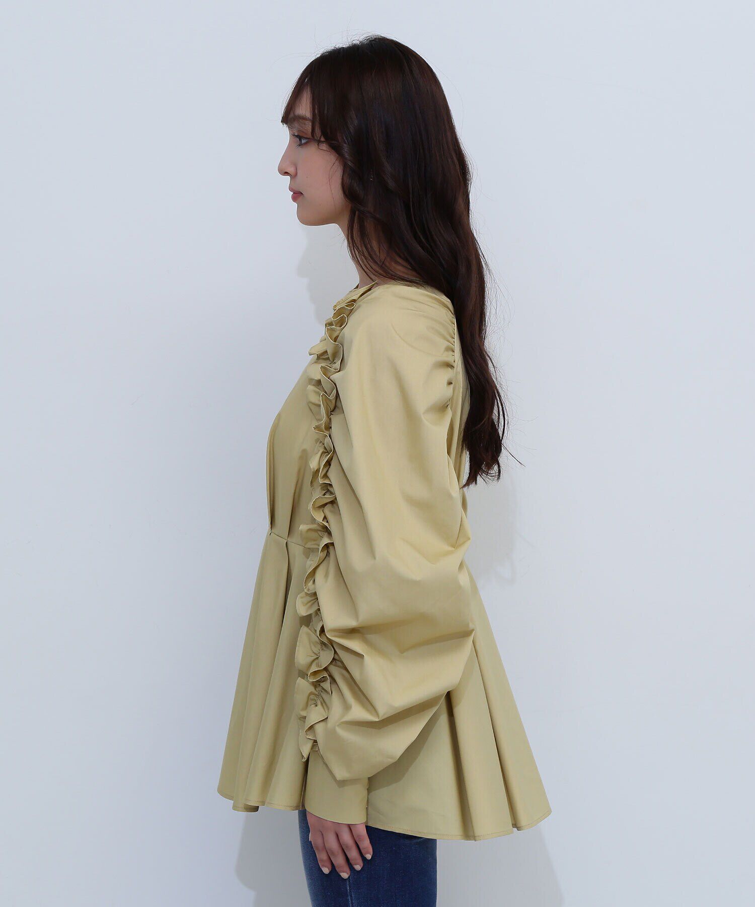  「フリルスリーブペプラムブラウス　24AW」|シャツ・ブラウス|