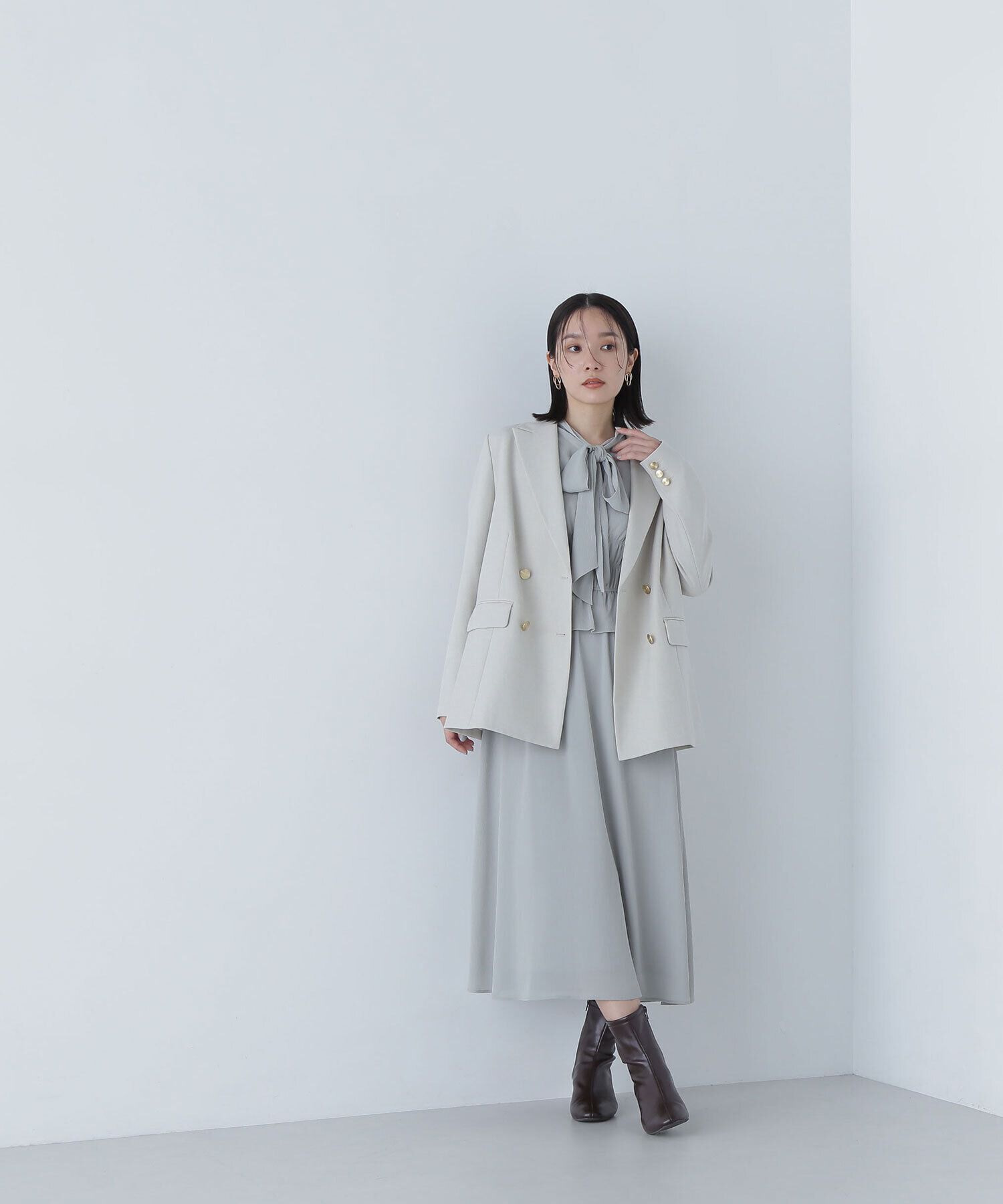  「ダブルブレストボクシージャケット」|ブルゾン・スタジャン|