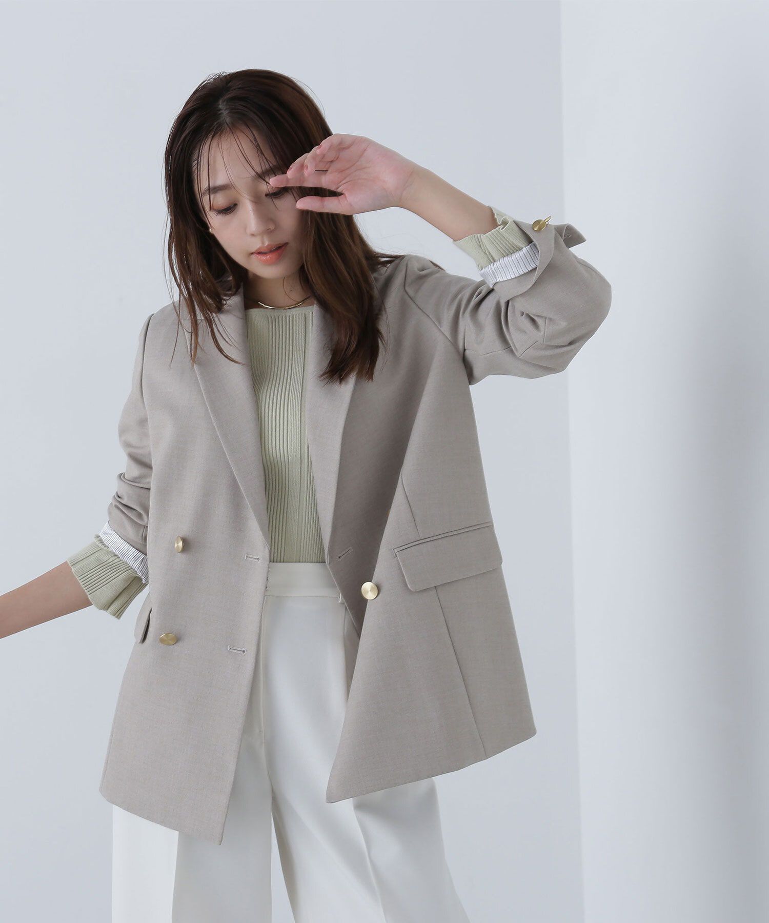  「ダブルブレストボクシージャケット」|ブルゾン・スタジャン|