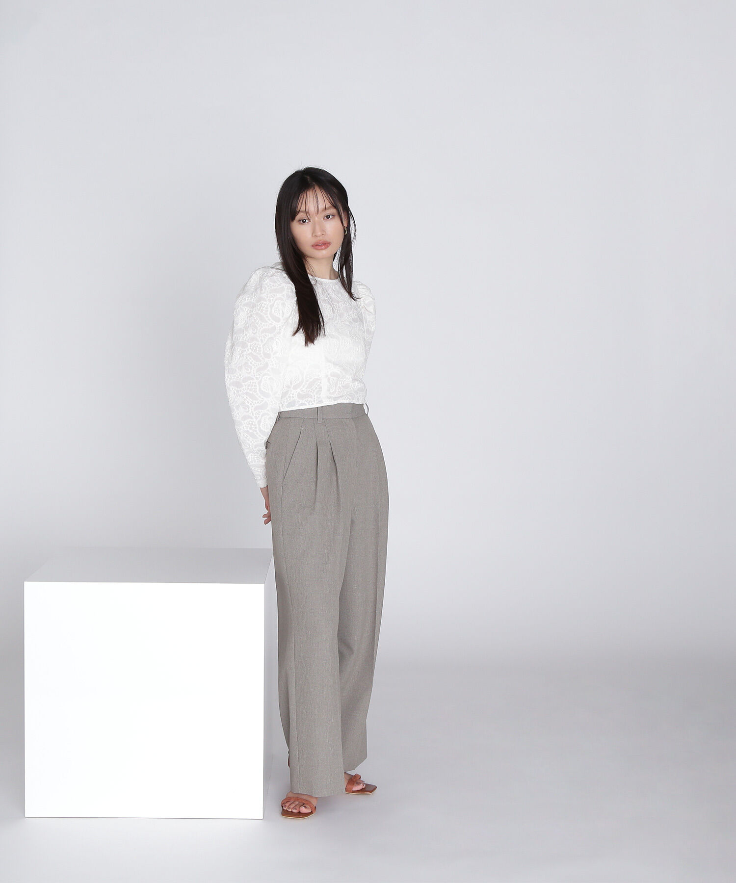  「バックシャンレースアップブラウス」|シャツ・ブラウス|