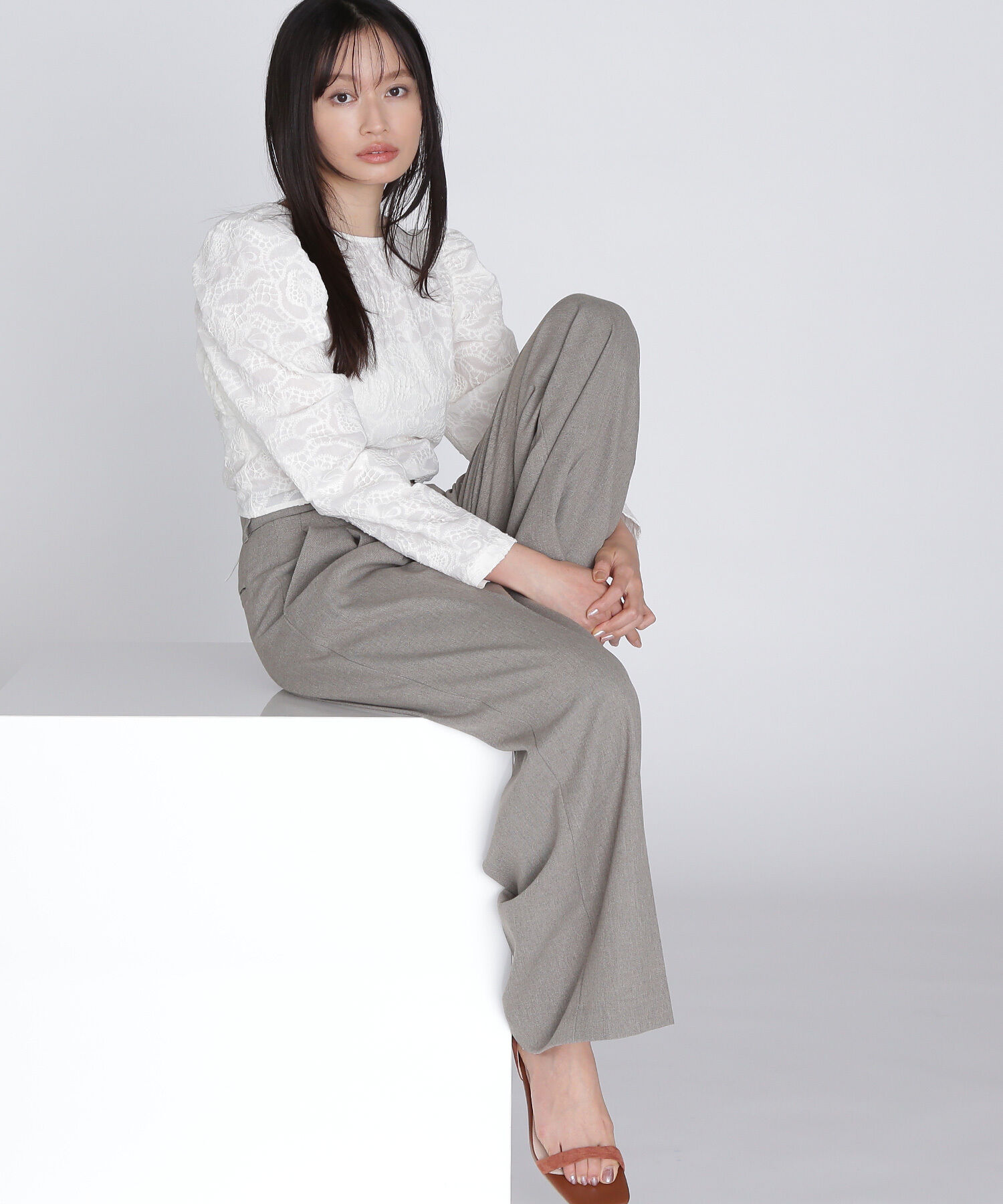  「バックシャンレースアップブラウス」|シャツ・ブラウス|