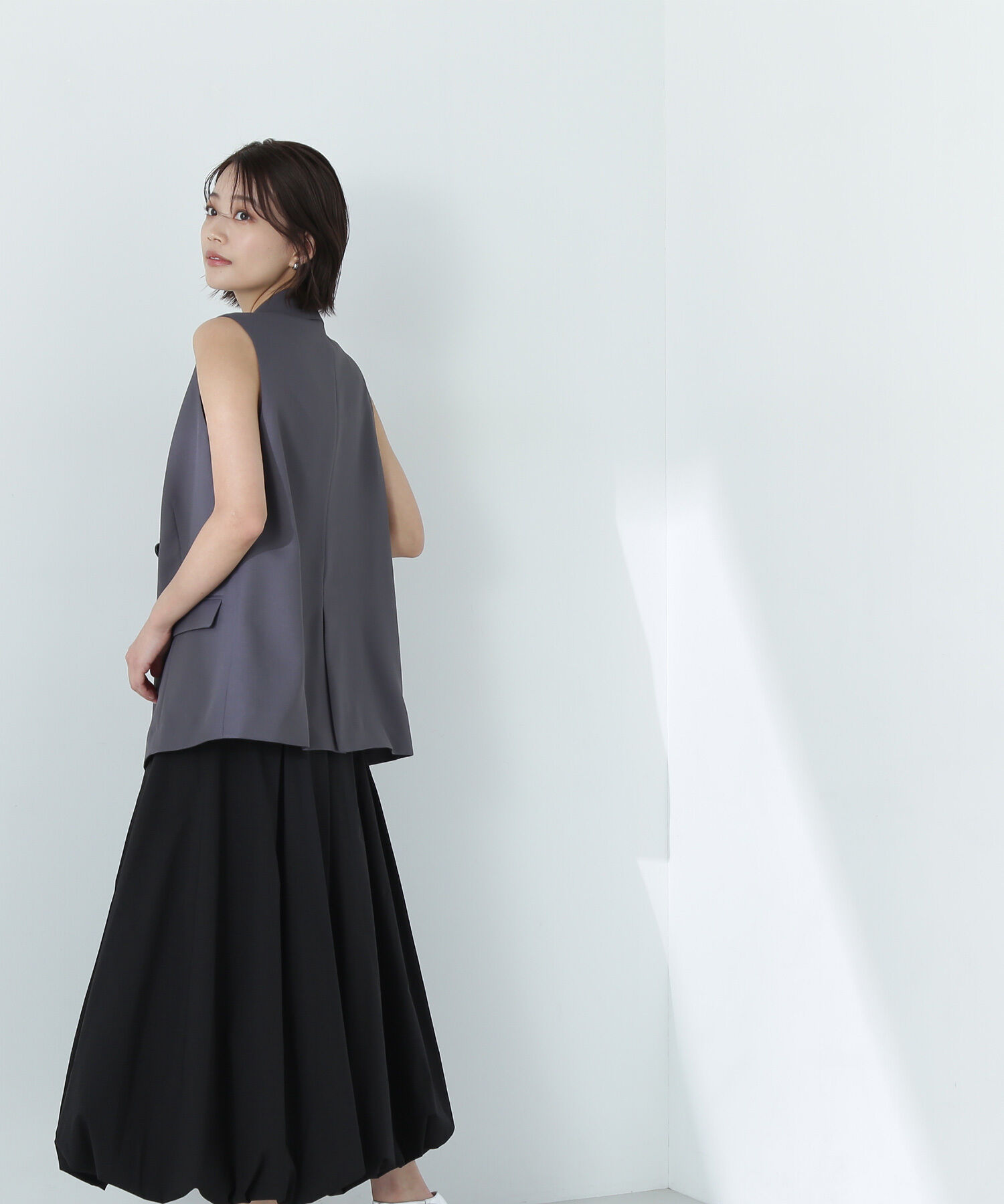  「リラクシーツイルシリーズ ダブルブレストテーラードジレ」|ブルゾン・スタジャン|