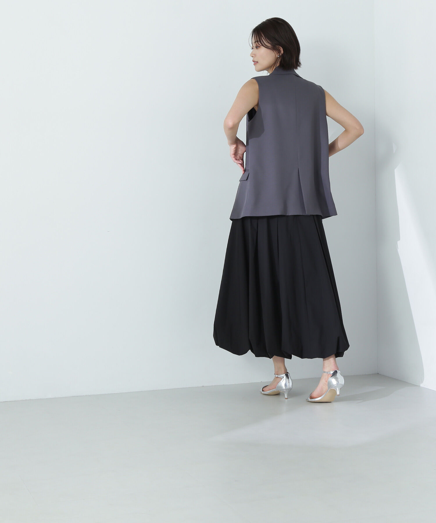  「リラクシーツイルシリーズ ダブルブレストテーラードジレ」|ブルゾン・スタジャン|