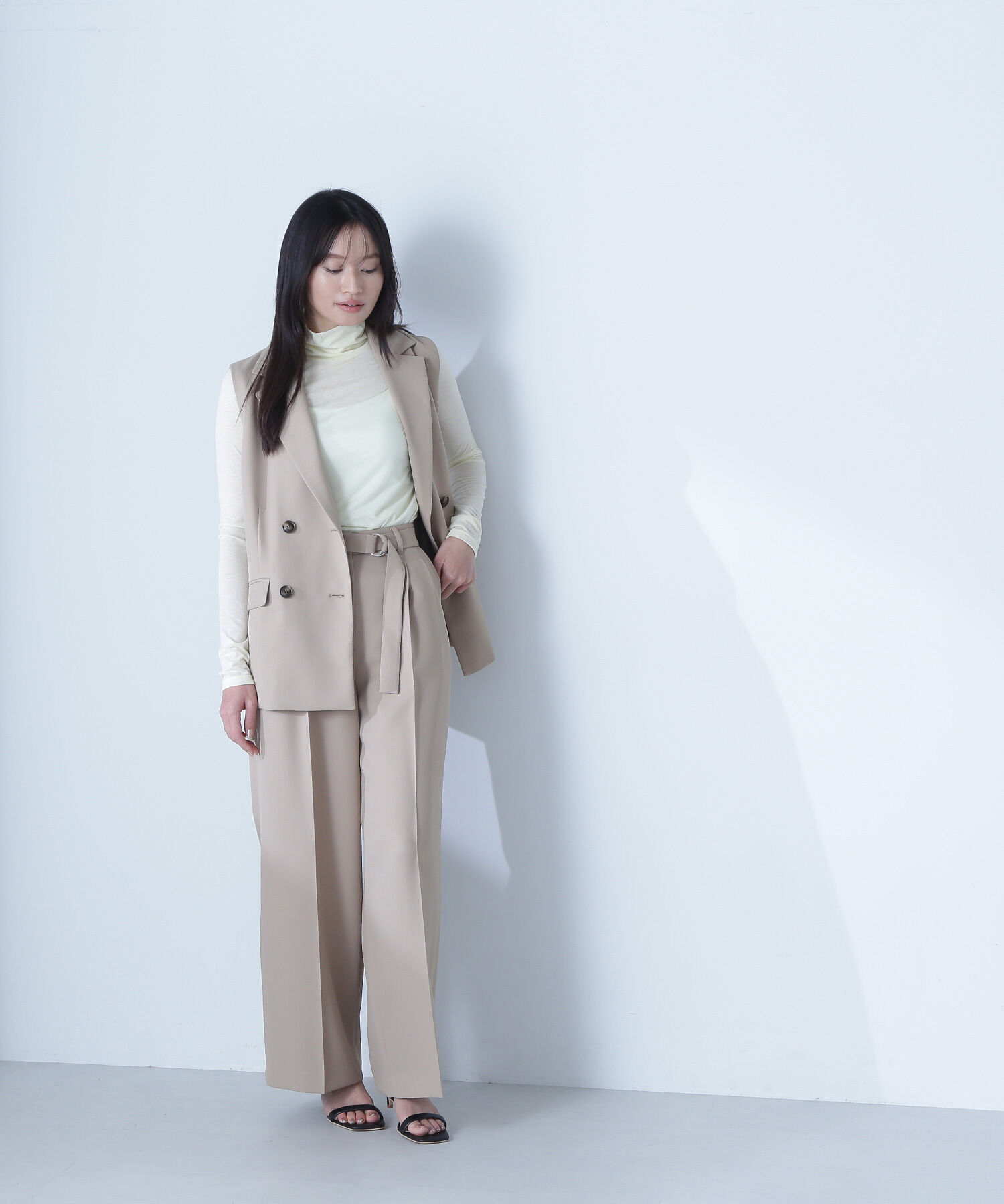  「リラクシーツイルシリーズ ダブルブレストテーラードジレ」|ブルゾン・スタジャン|