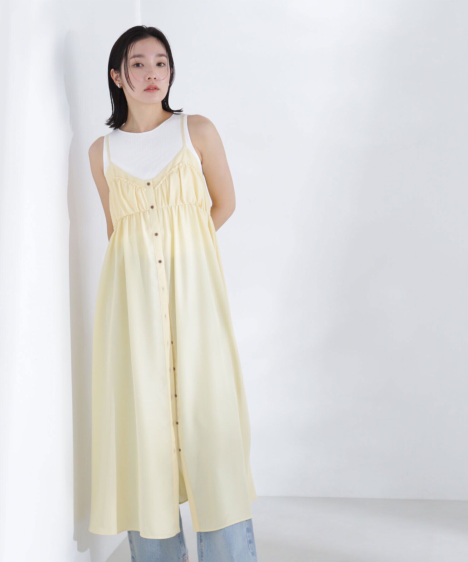  「キャザーキャミワンピース」|ワンピース|