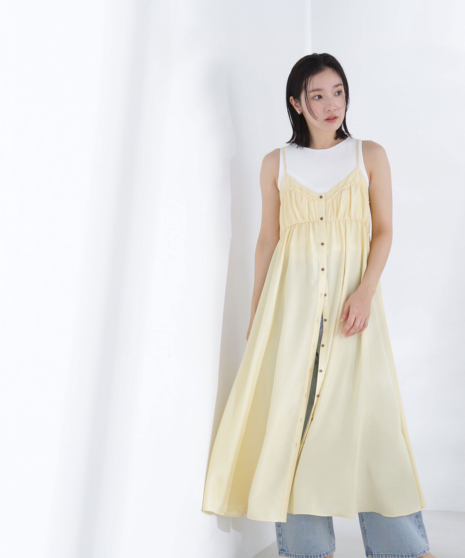  「キャザーキャミワンピース」|ワンピース|