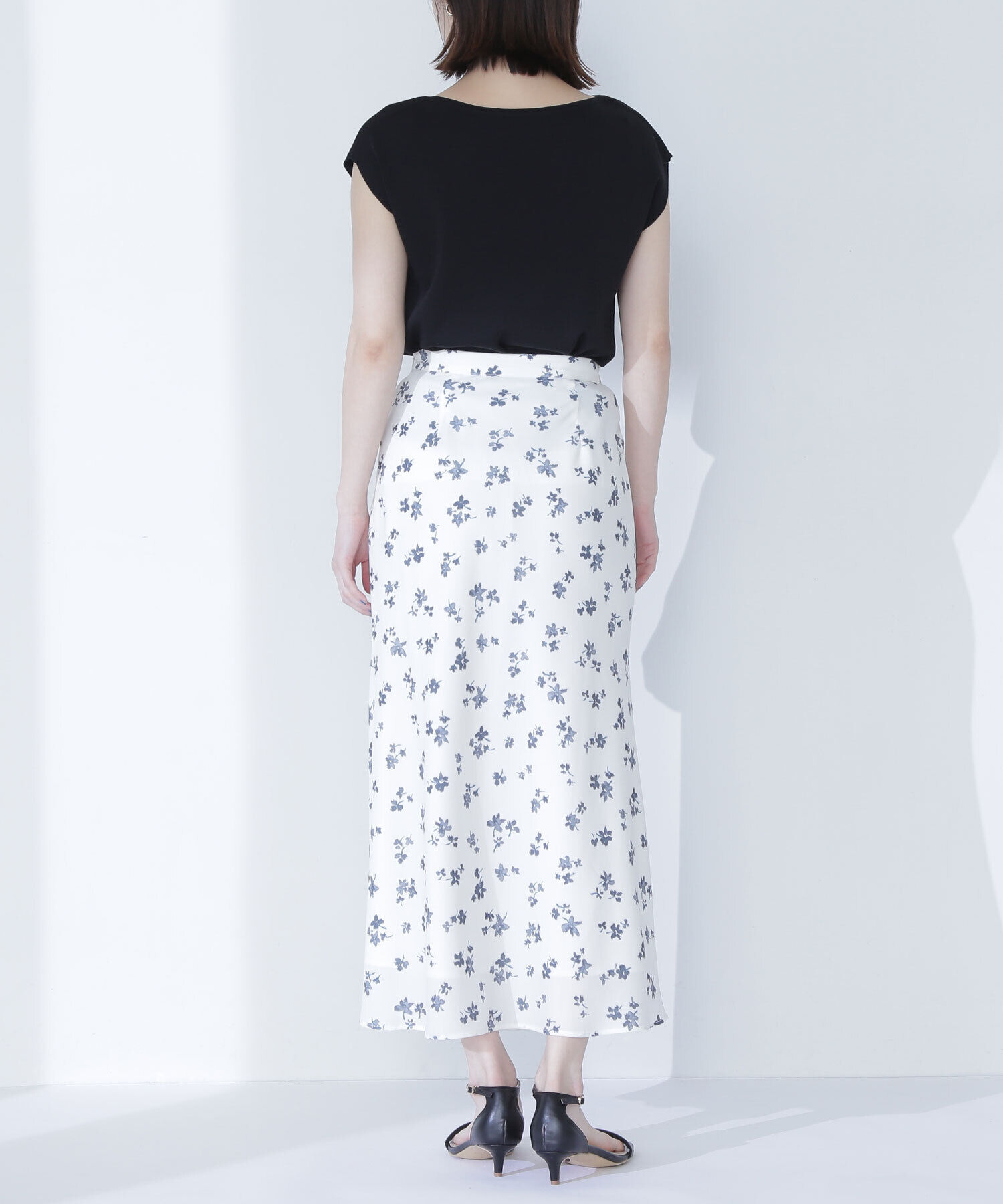  「フラワープリントナロースカート」|スカート|