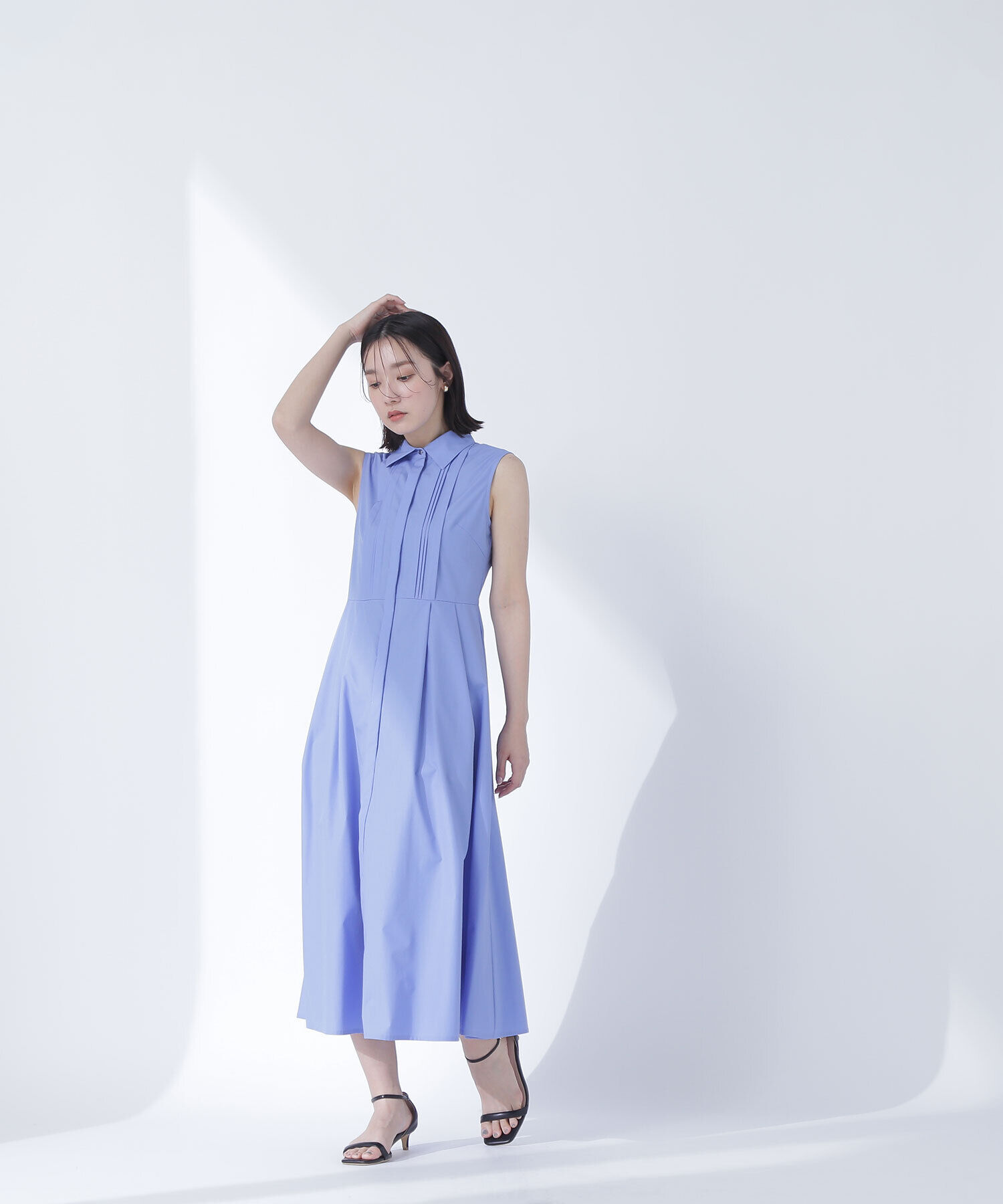  「ピンタックシャツワンピース」|ワンピース|