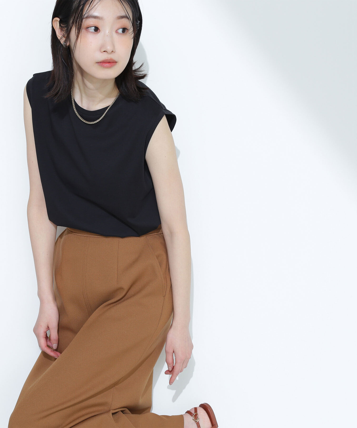  「メタルプレートノースリーブカットソー」|Tシャツ・カットソー|