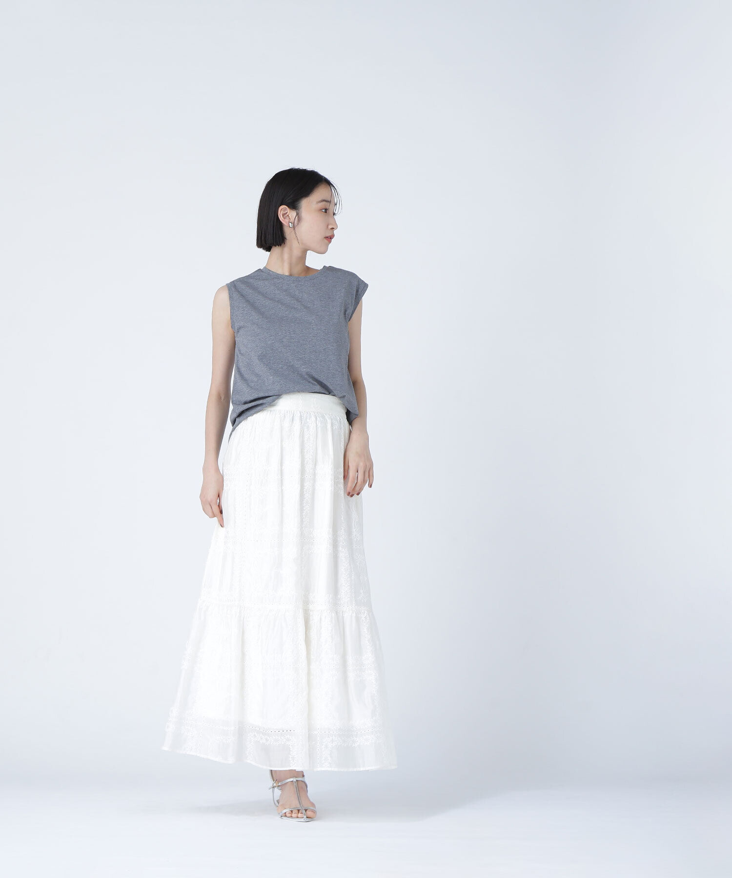  「メタルプレートノースリーブカットソー」|Tシャツ・カットソー|