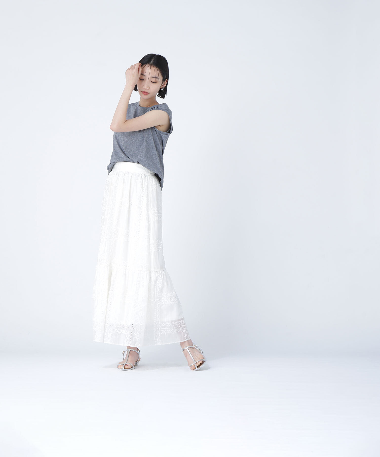  「メタルプレートノースリーブカットソー」|Tシャツ・カットソー|