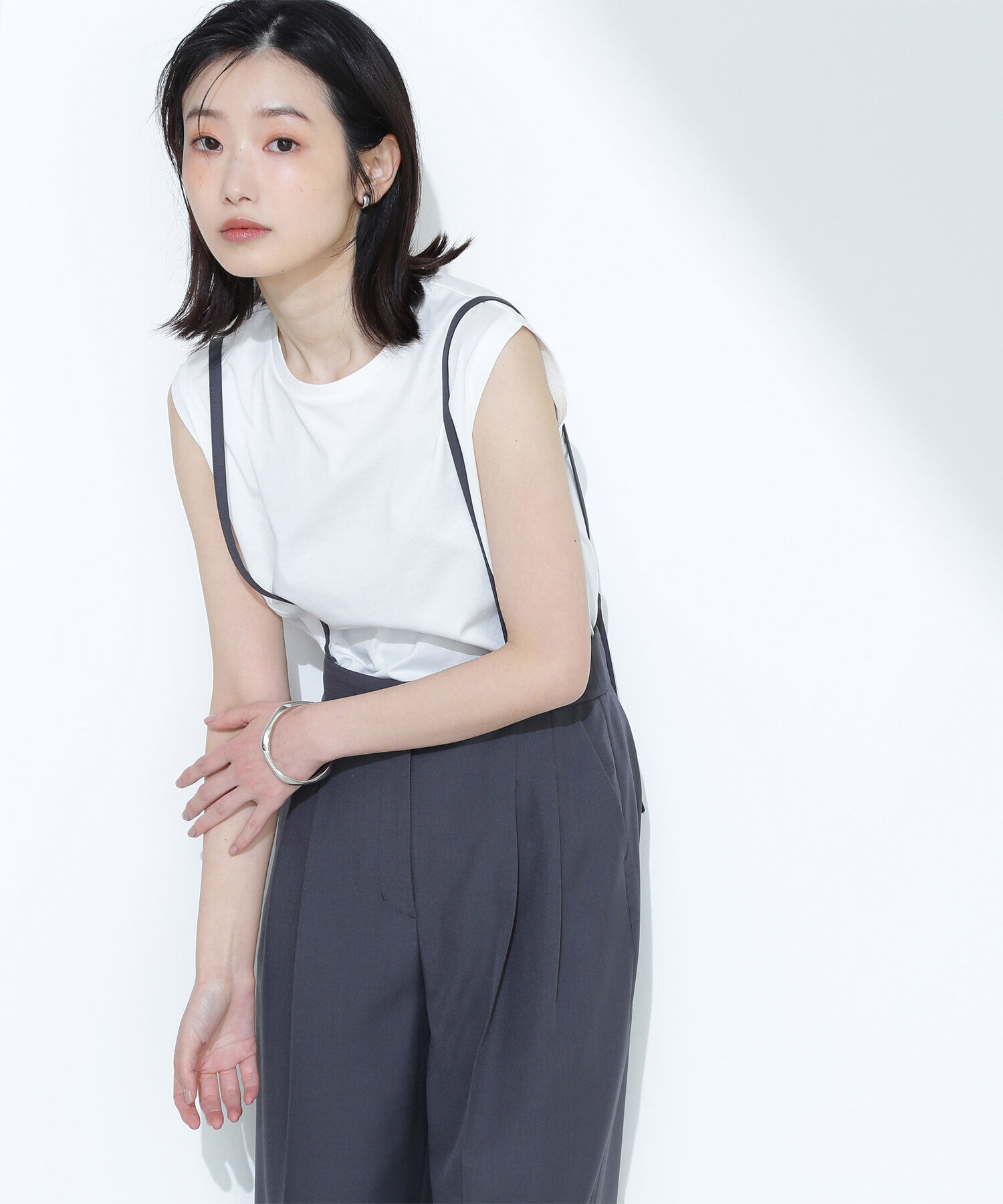  「メタルプレートノースリーブカットソー」|Tシャツ・カットソー|