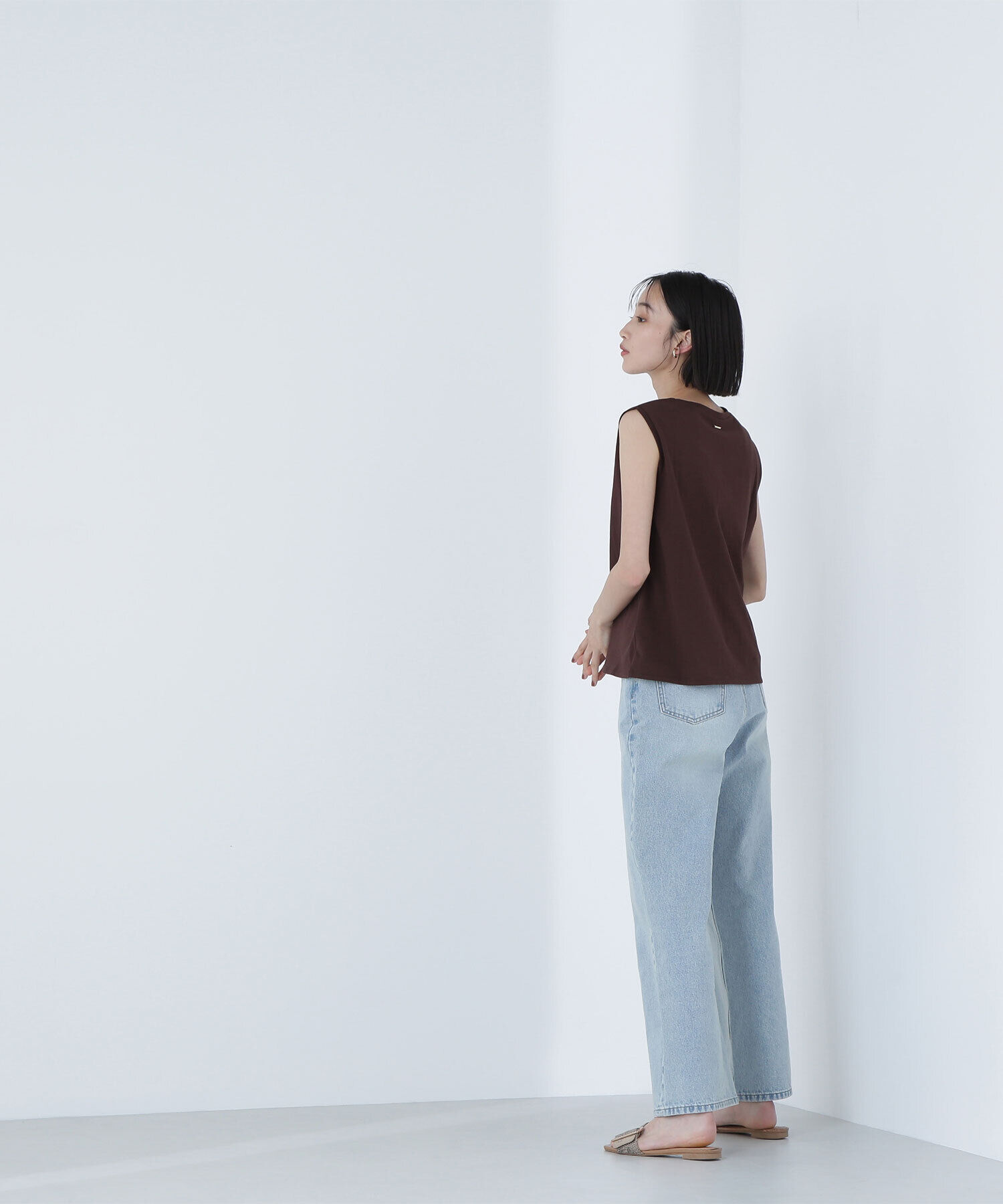  「メタルプレートノースリーブカットソー」|Tシャツ・カットソー|