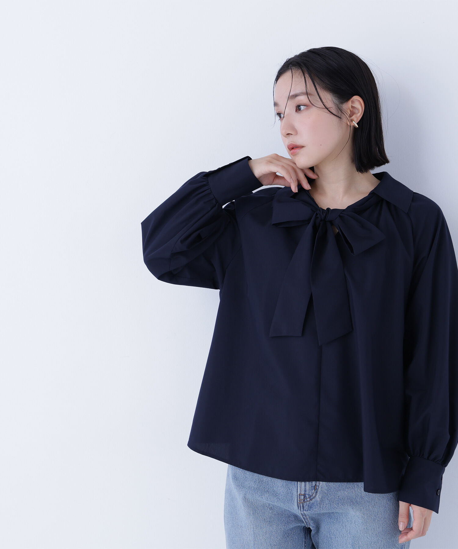  「スキッパーリボンタイブラウス」|シャツ・ブラウス|