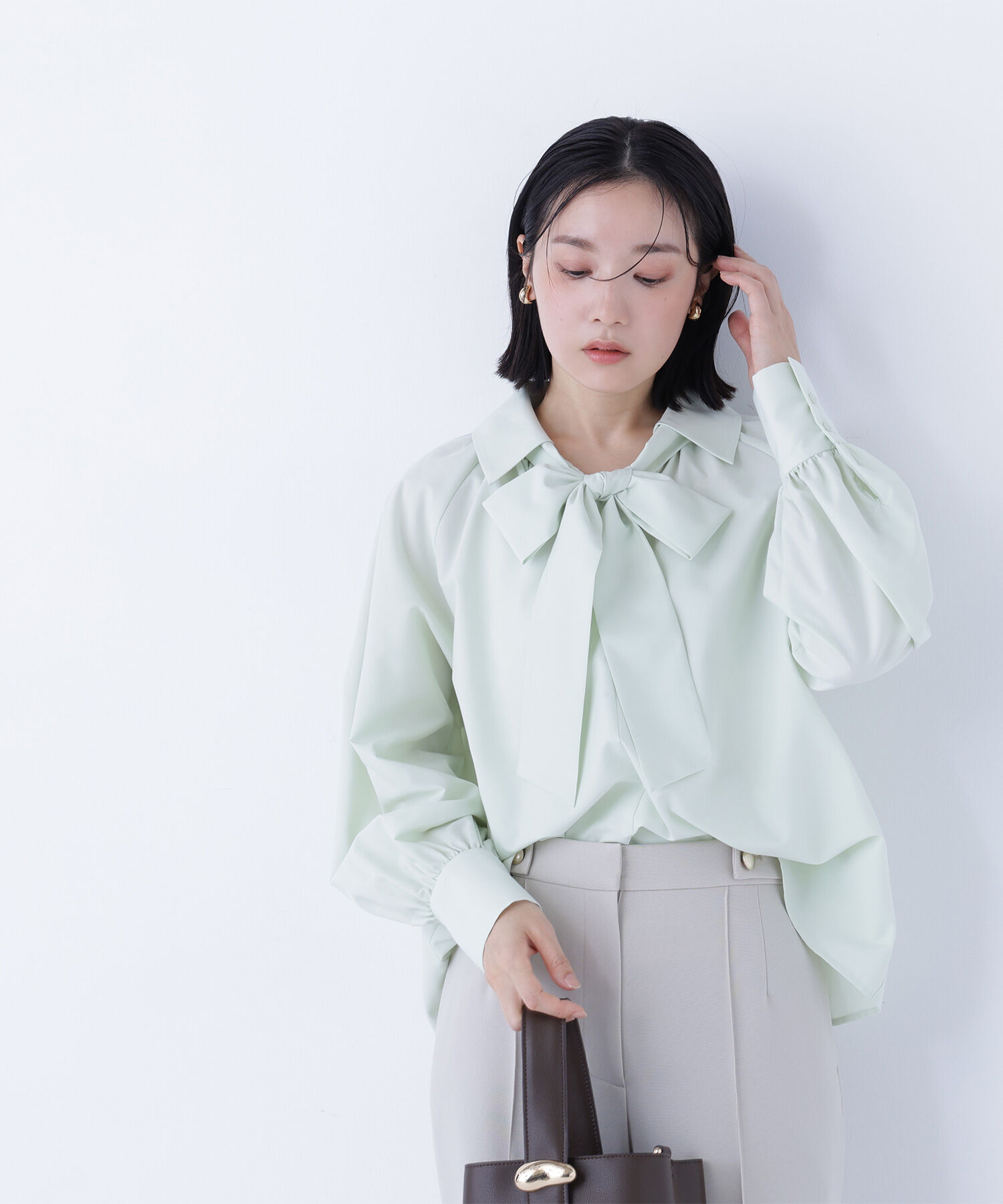  「スキッパーリボンタイブラウス」|シャツ・ブラウス|