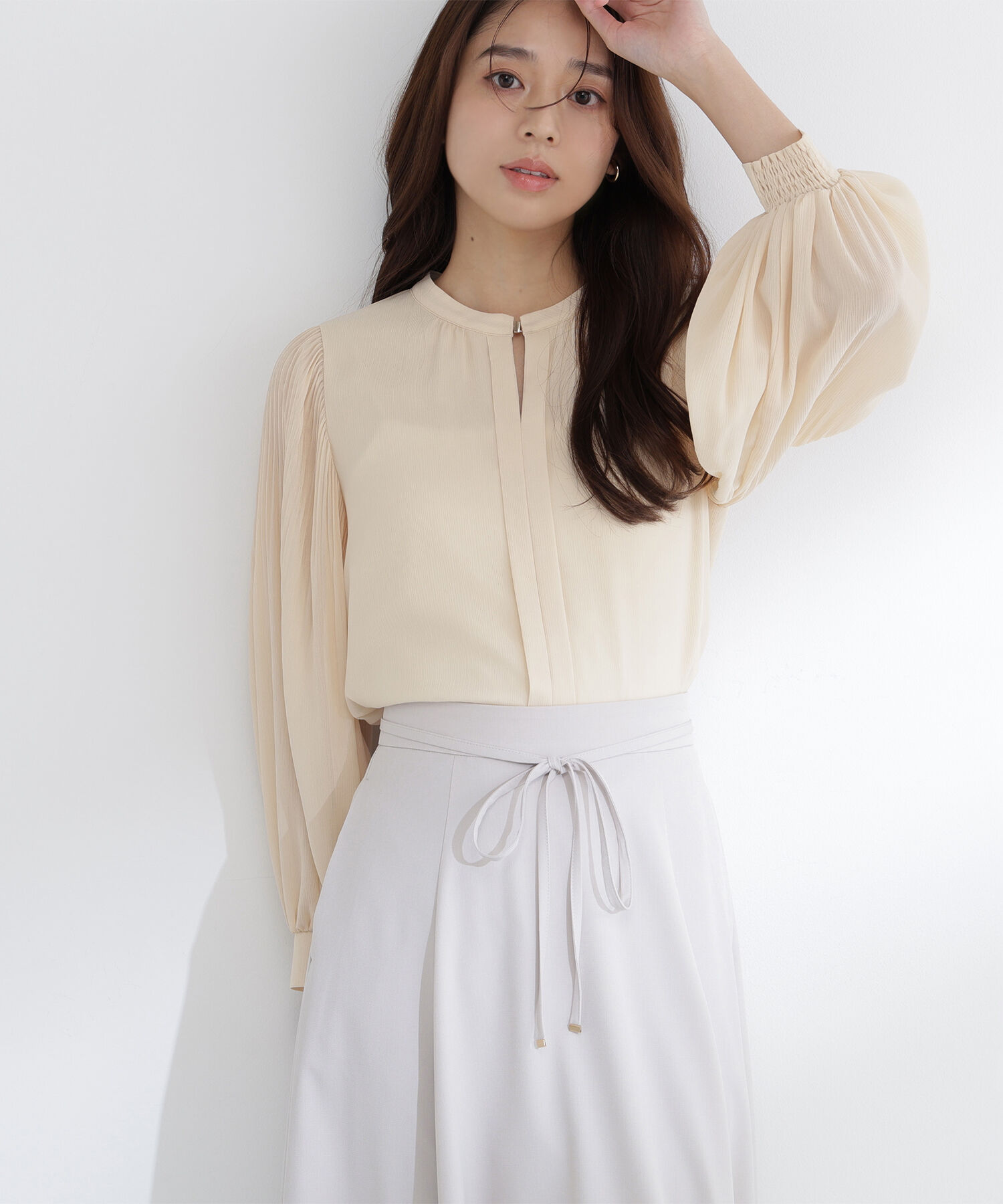  「メタルポイント楊柳ブラウス」|シャツ・ブラウス|クリームイエ