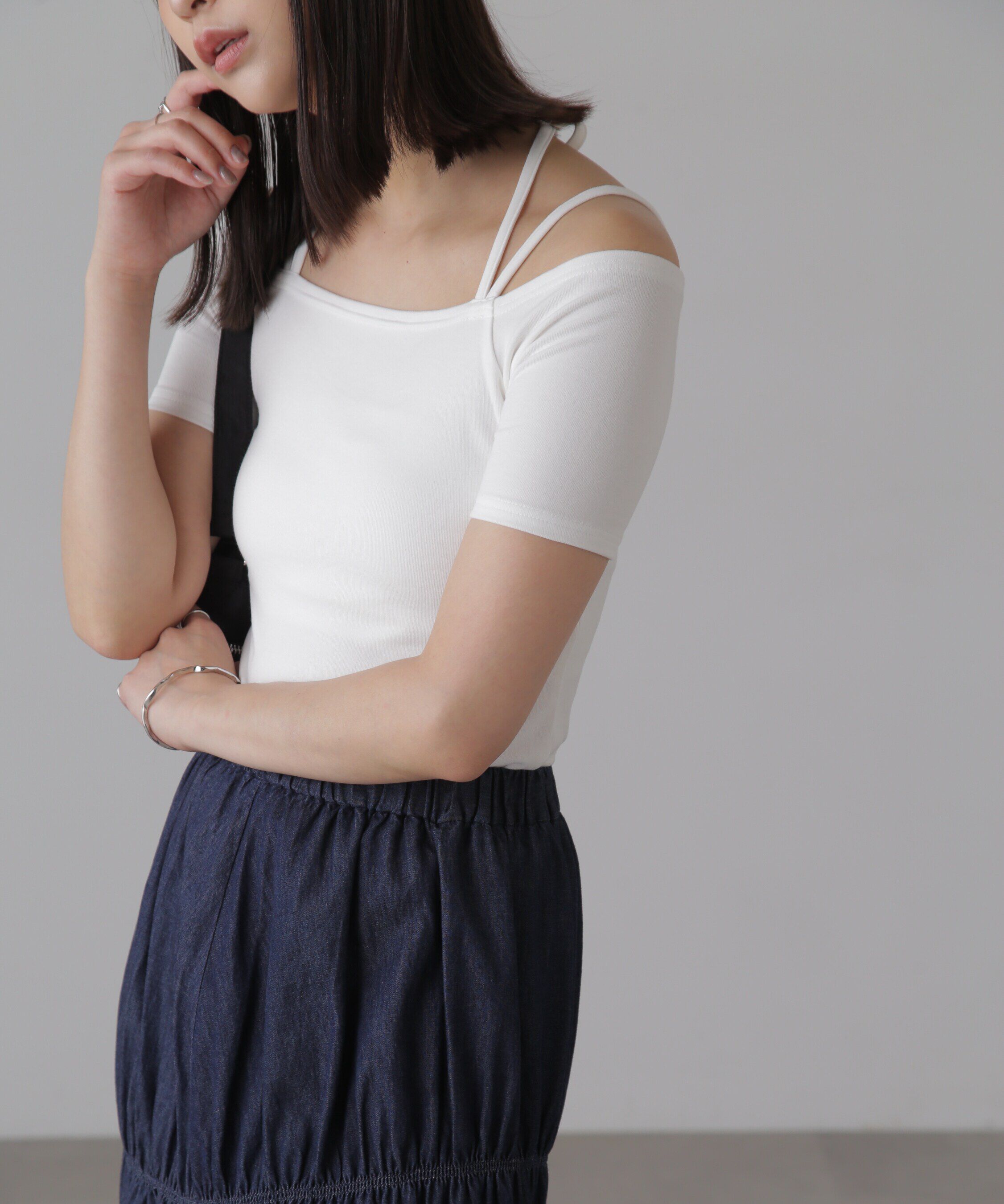  「オフショルホルターネックカットソー」|Tシャツ・カットソー|