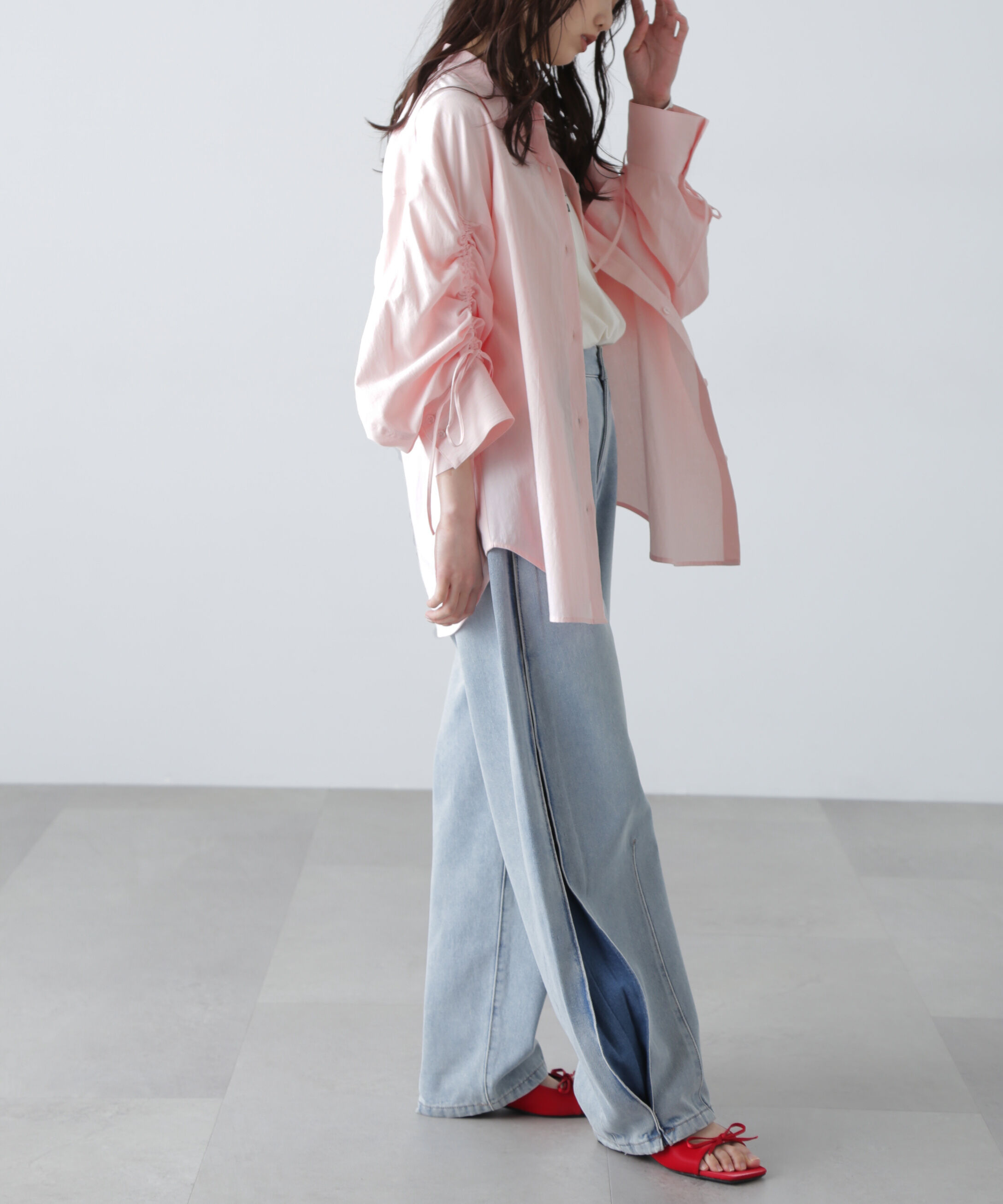  「袖シャーリングオーバーシャツ」|シャツ・ブラウス|