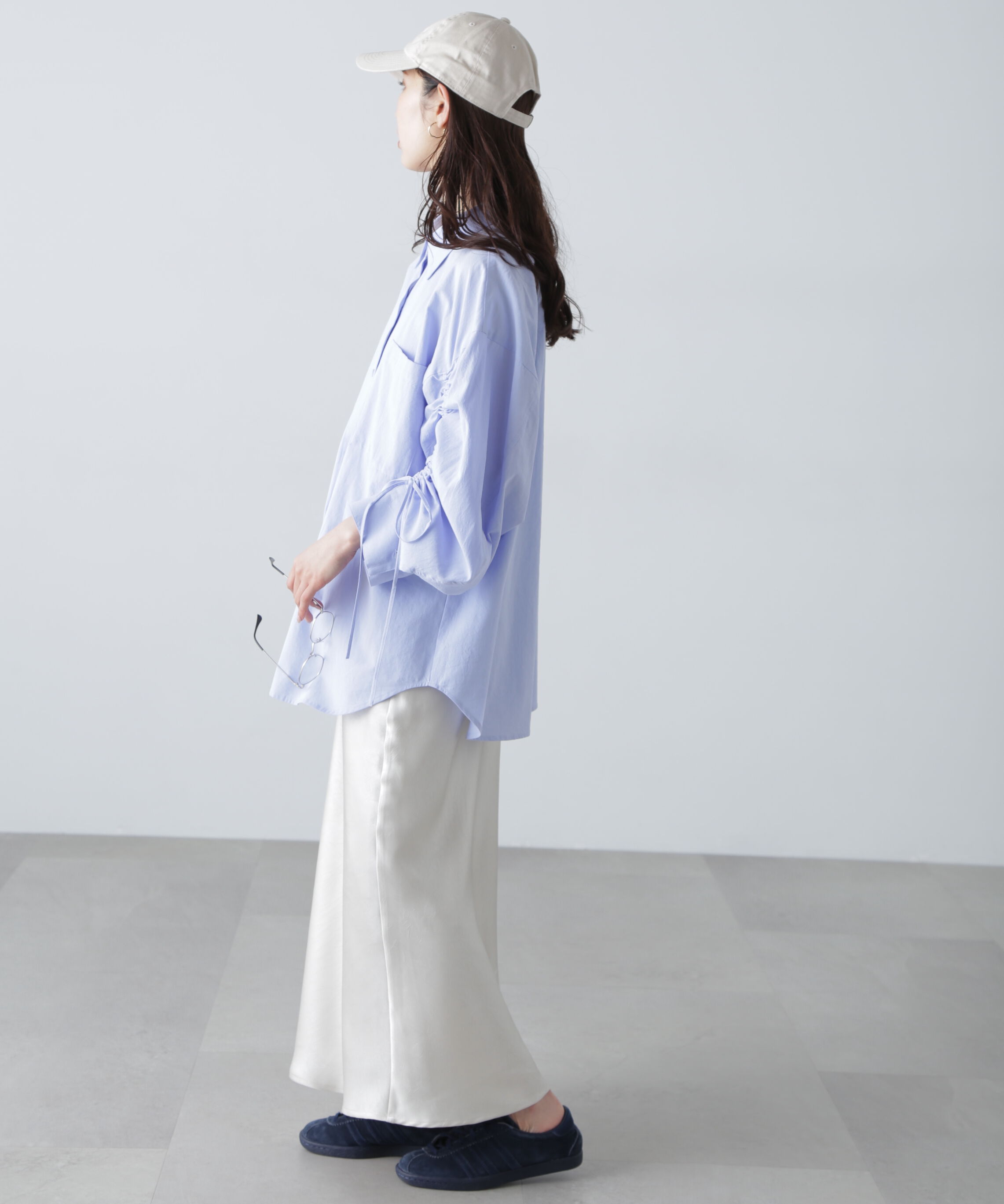  「袖シャーリングオーバーシャツ」|シャツ・ブラウス|