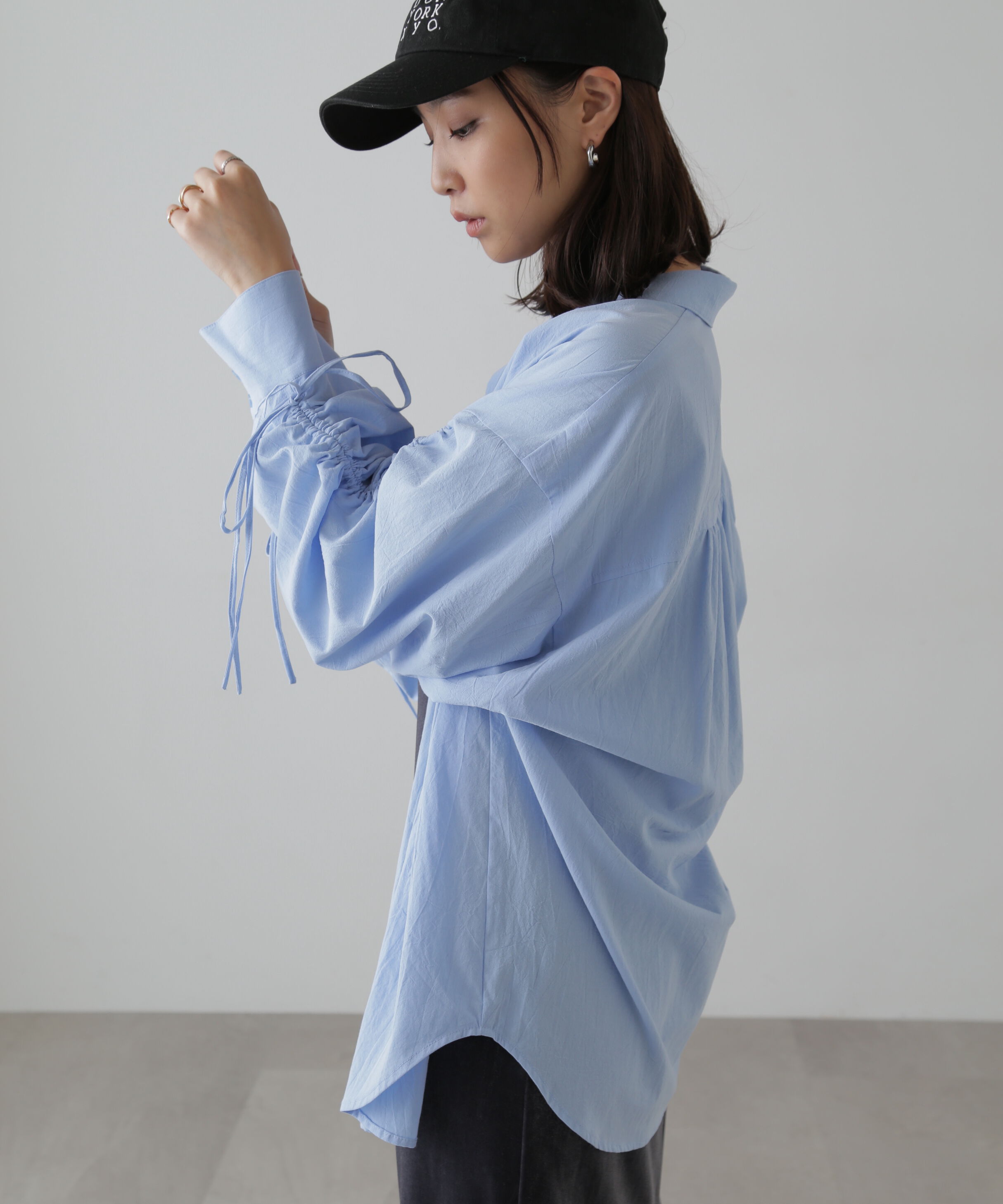  「袖シャーリングオーバーシャツ」|シャツ・ブラウス|