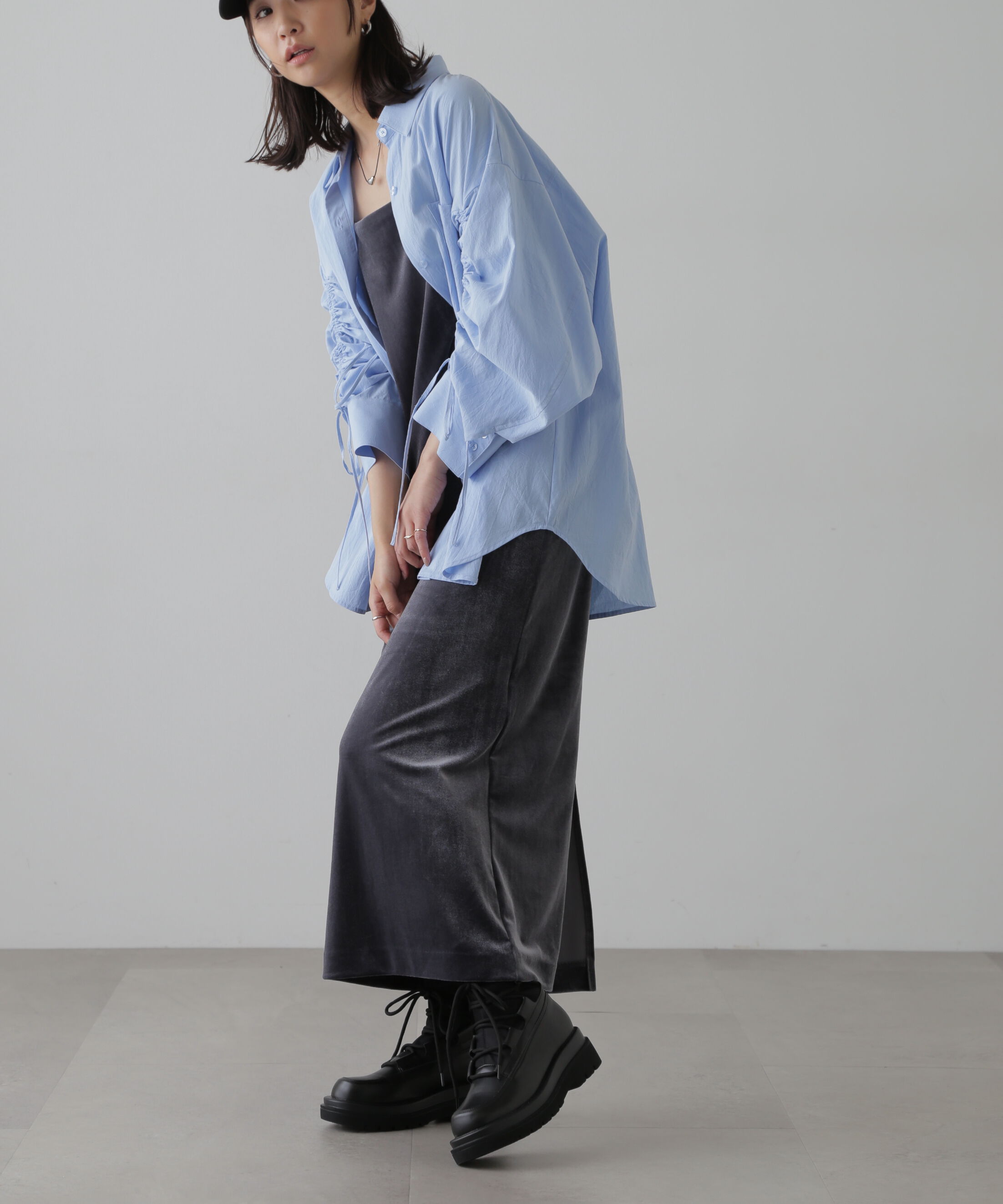  「袖シャーリングオーバーシャツ」|シャツ・ブラウス|