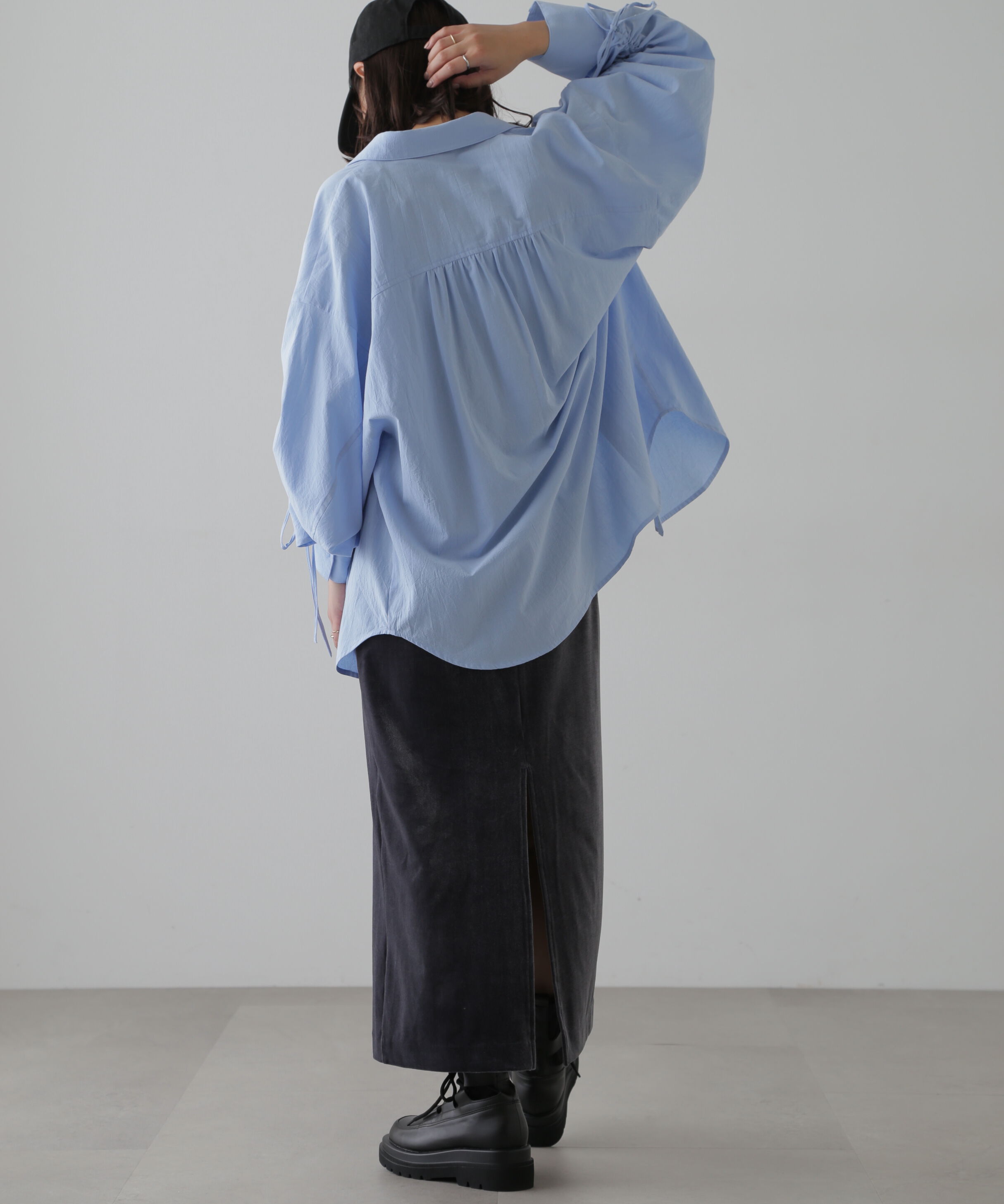  「袖シャーリングオーバーシャツ」|シャツ・ブラウス|