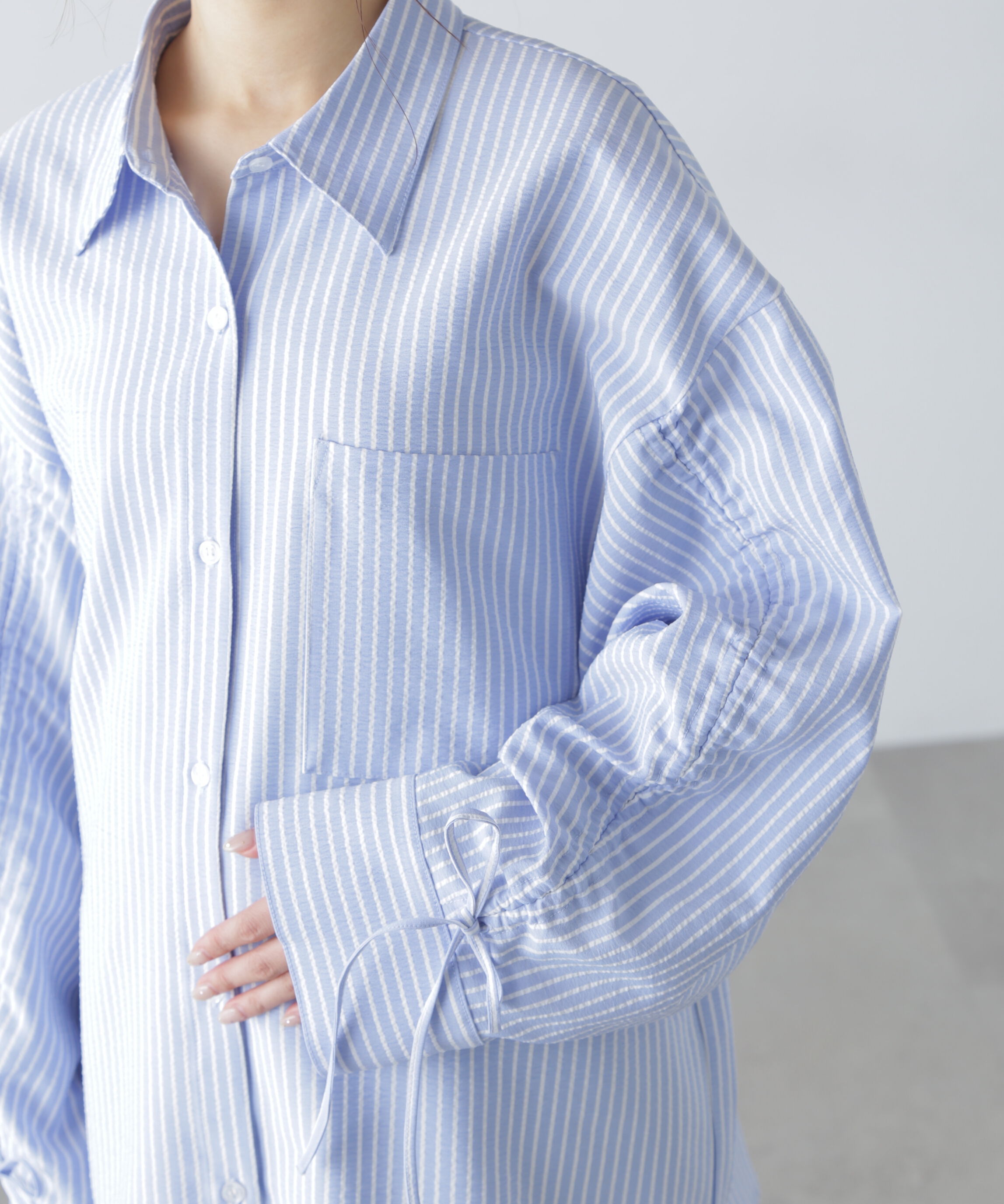  「袖シャーリングオーバーシャツ」|シャツ・ブラウス|