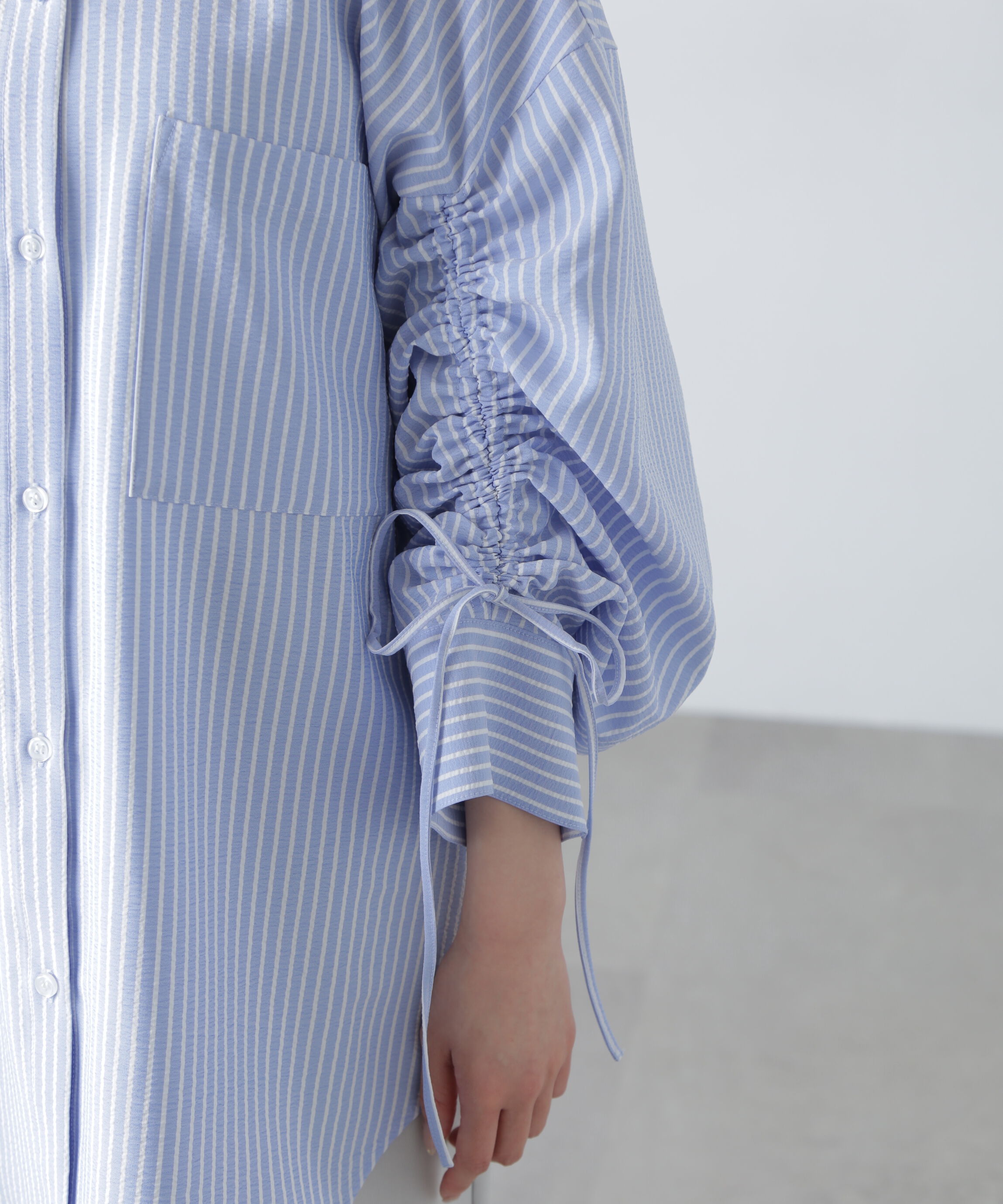  「袖シャーリングオーバーシャツ」|シャツ・ブラウス|