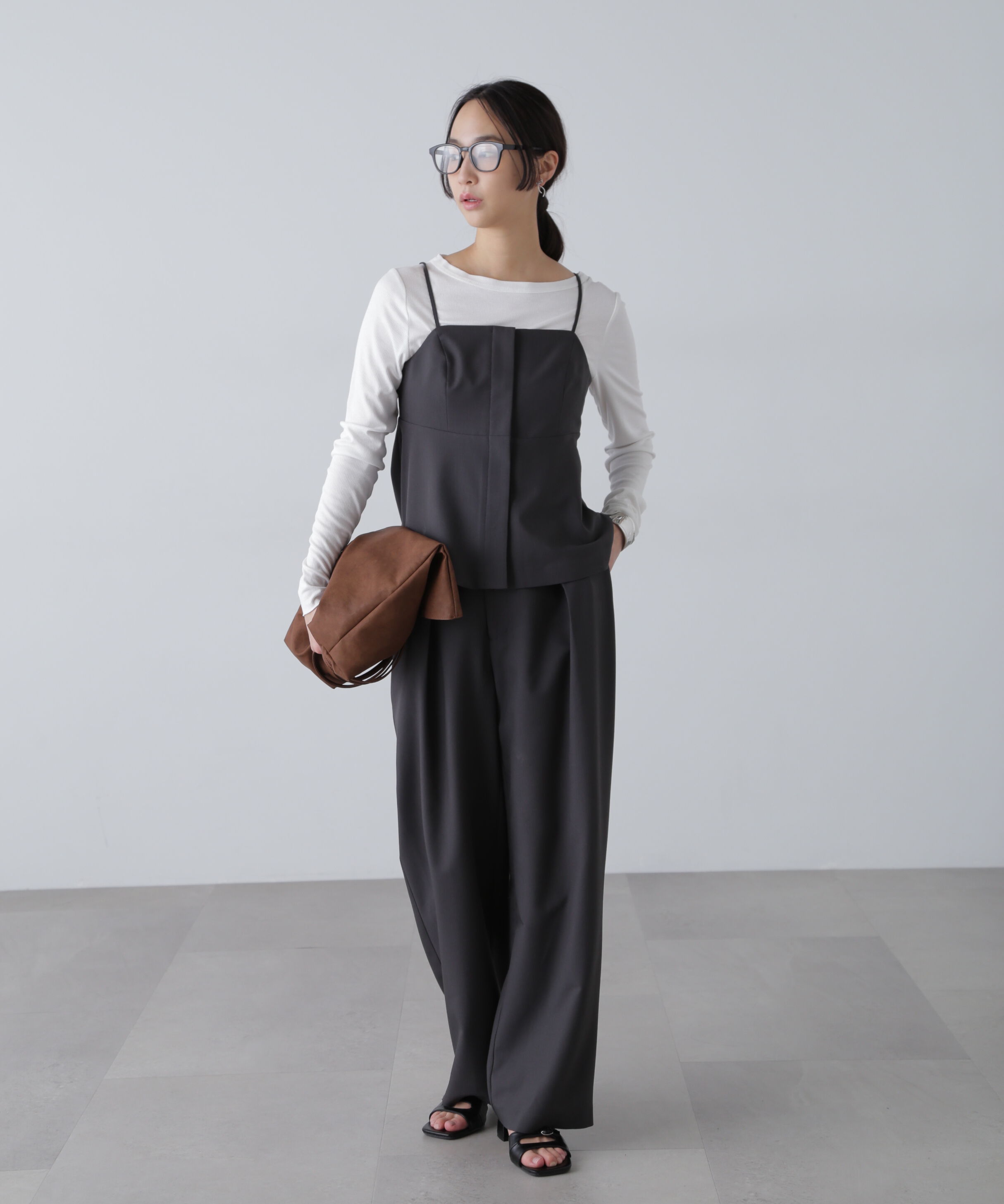  「〈セットアップ対応〉タックセミワイドパンツ」|その他|