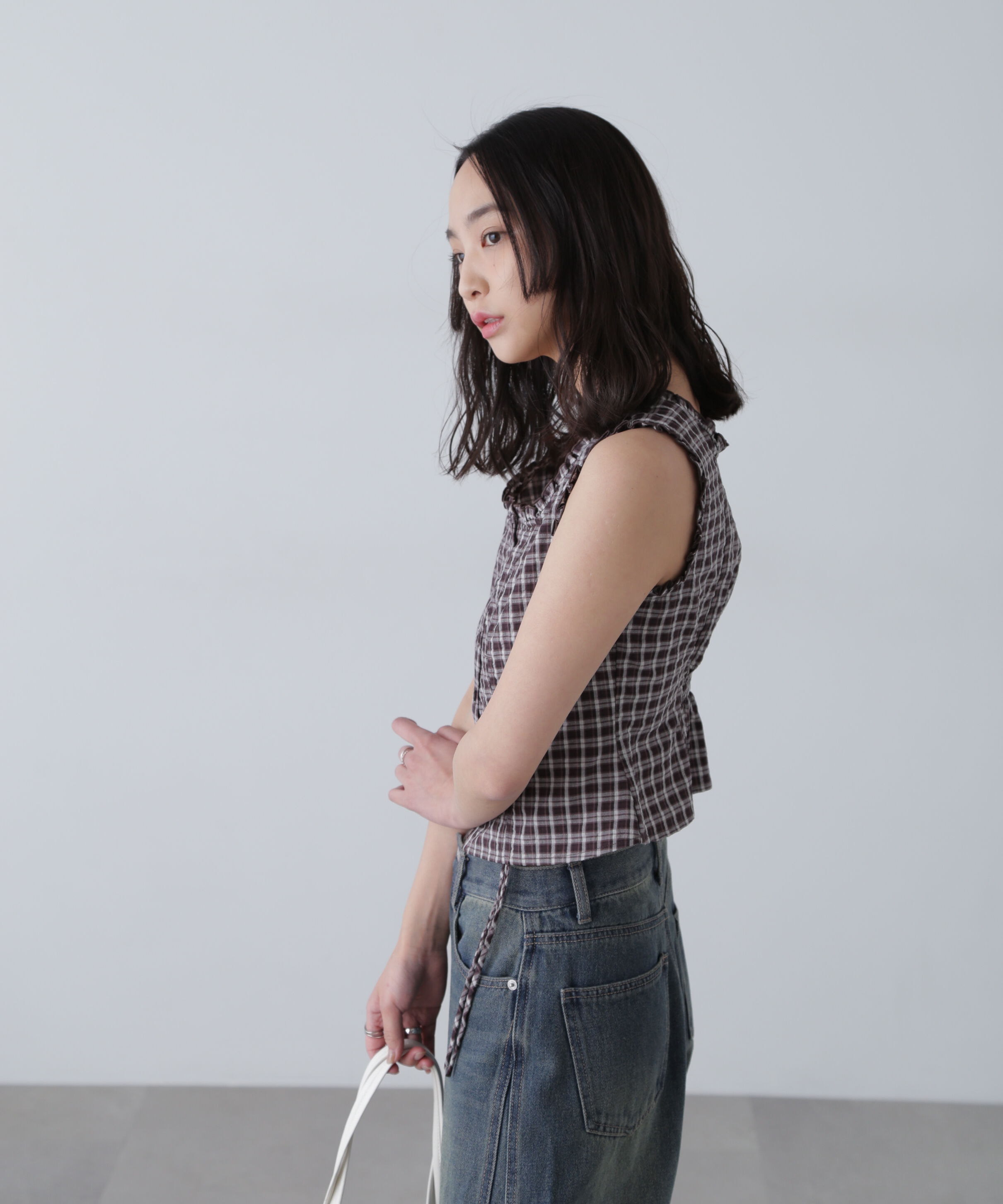  「ドロストノースリーブブラウス」|シャツ・ブラウス|