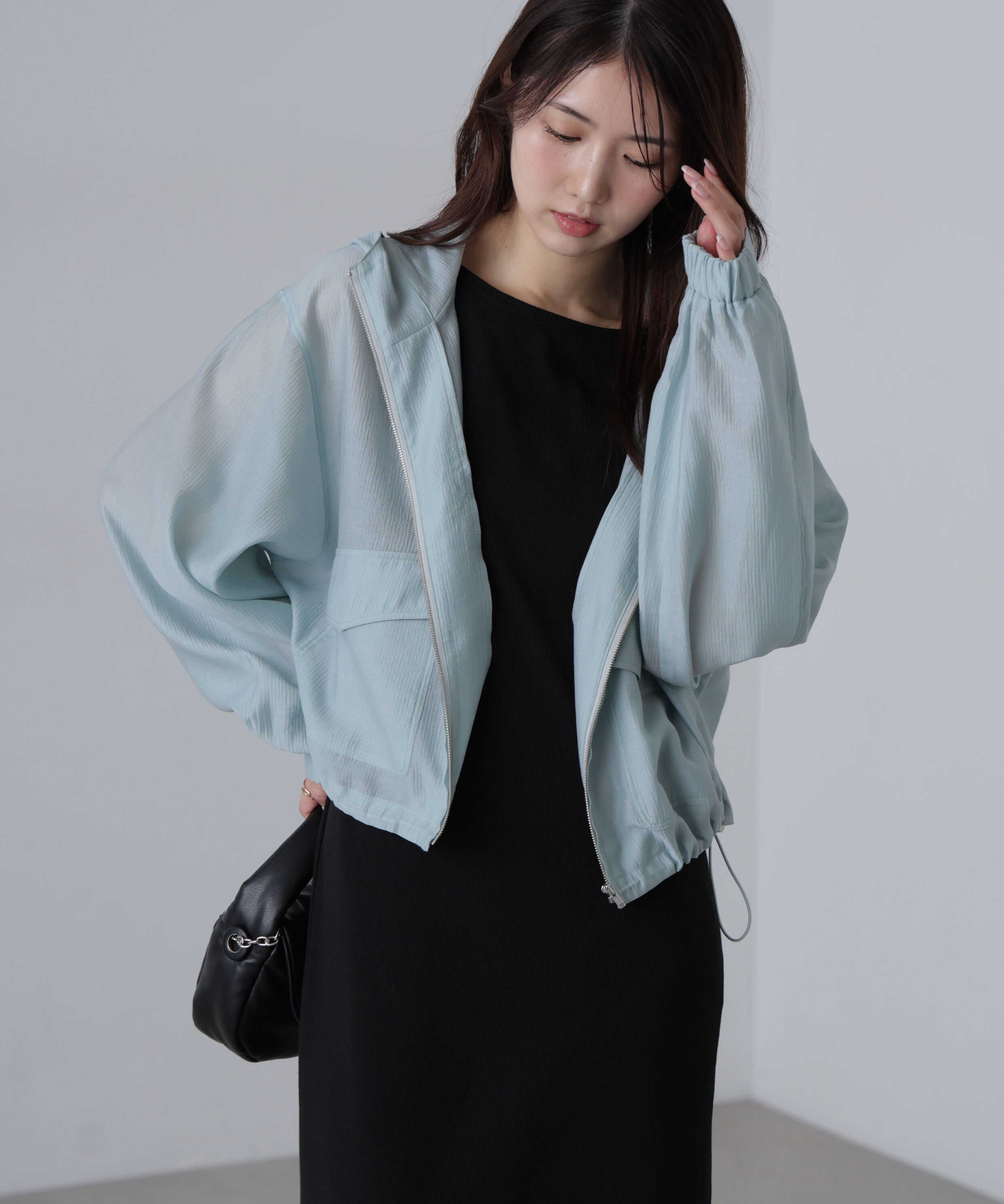  「シアーブルゾン」|ブルゾン・スタジャン|ライトブルー