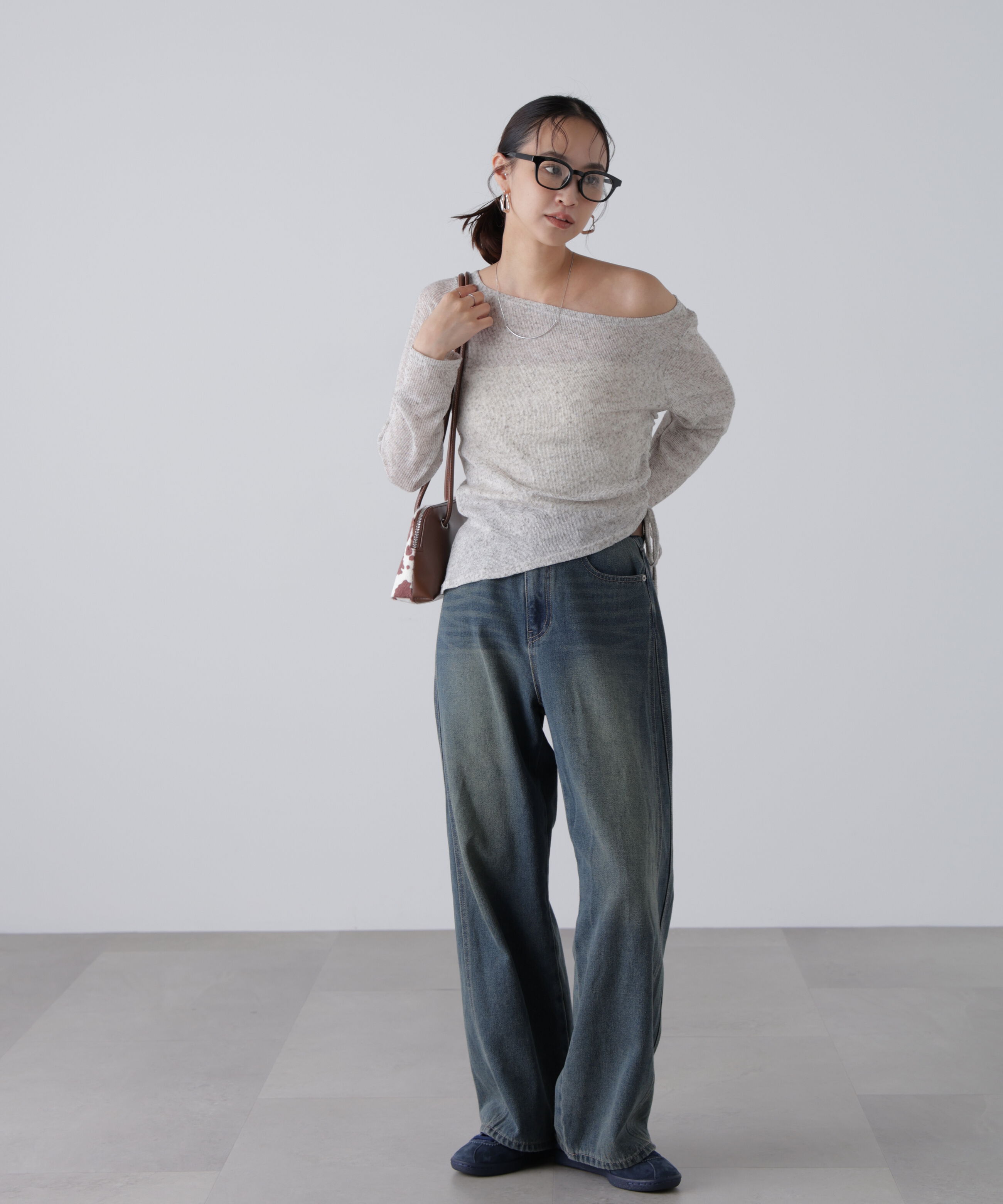  「メランジドロストシャーリングカットソー」|Tシャツ・カットソー|