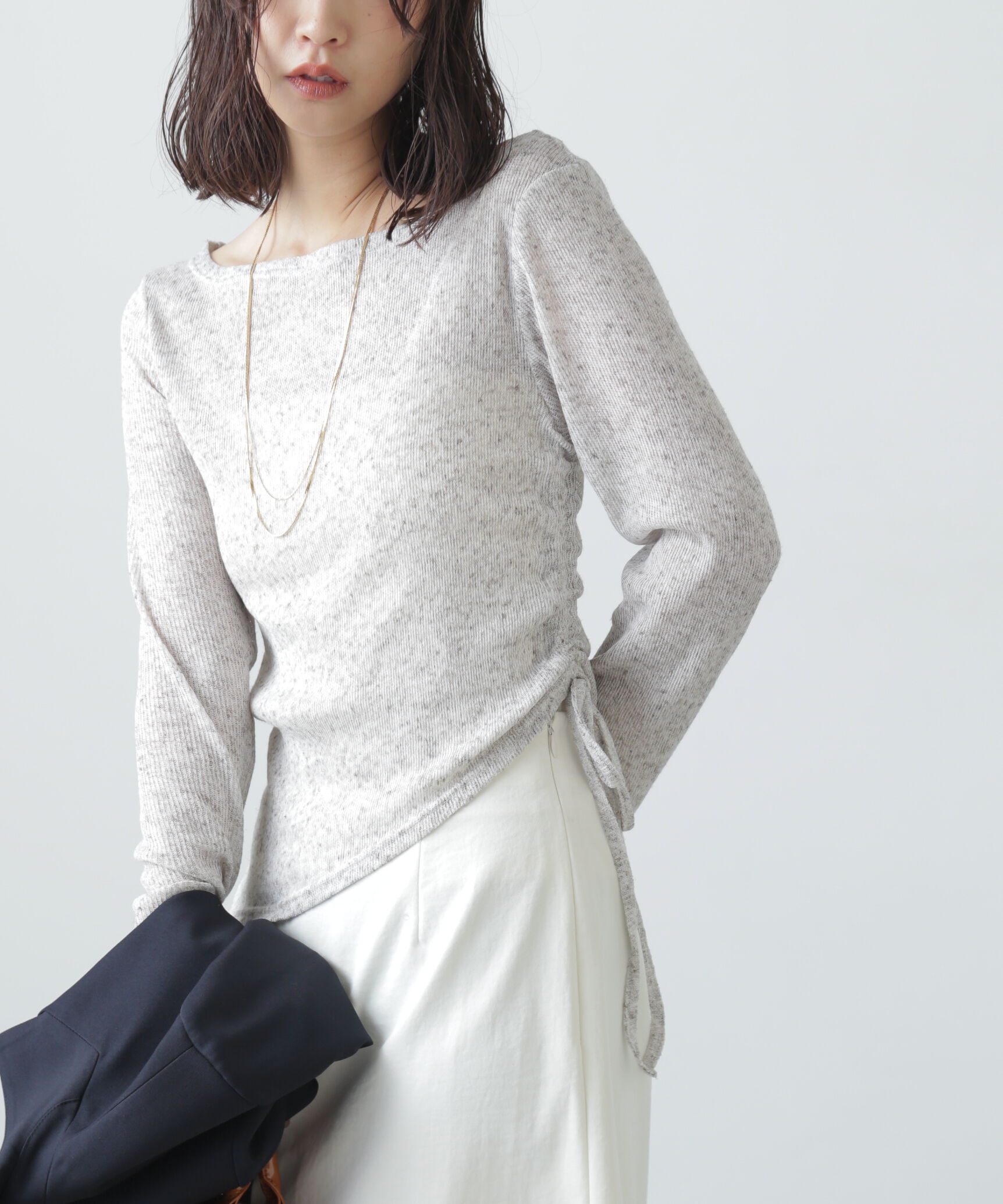  「メランジドロストシャーリングカットソー」|Tシャツ・カットソー|