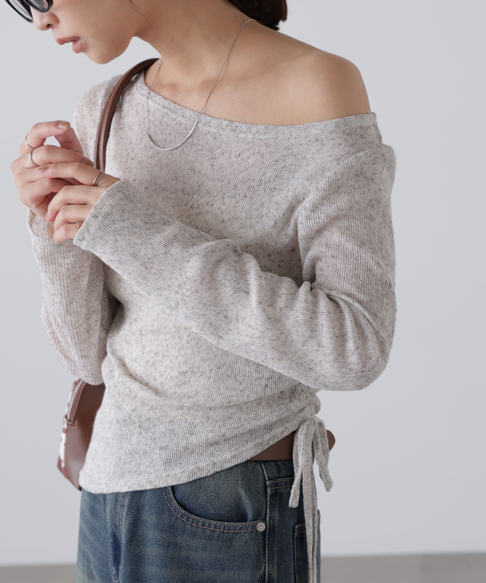  「メランジドロストシャーリングカットソー」|Tシャツ・カットソー|