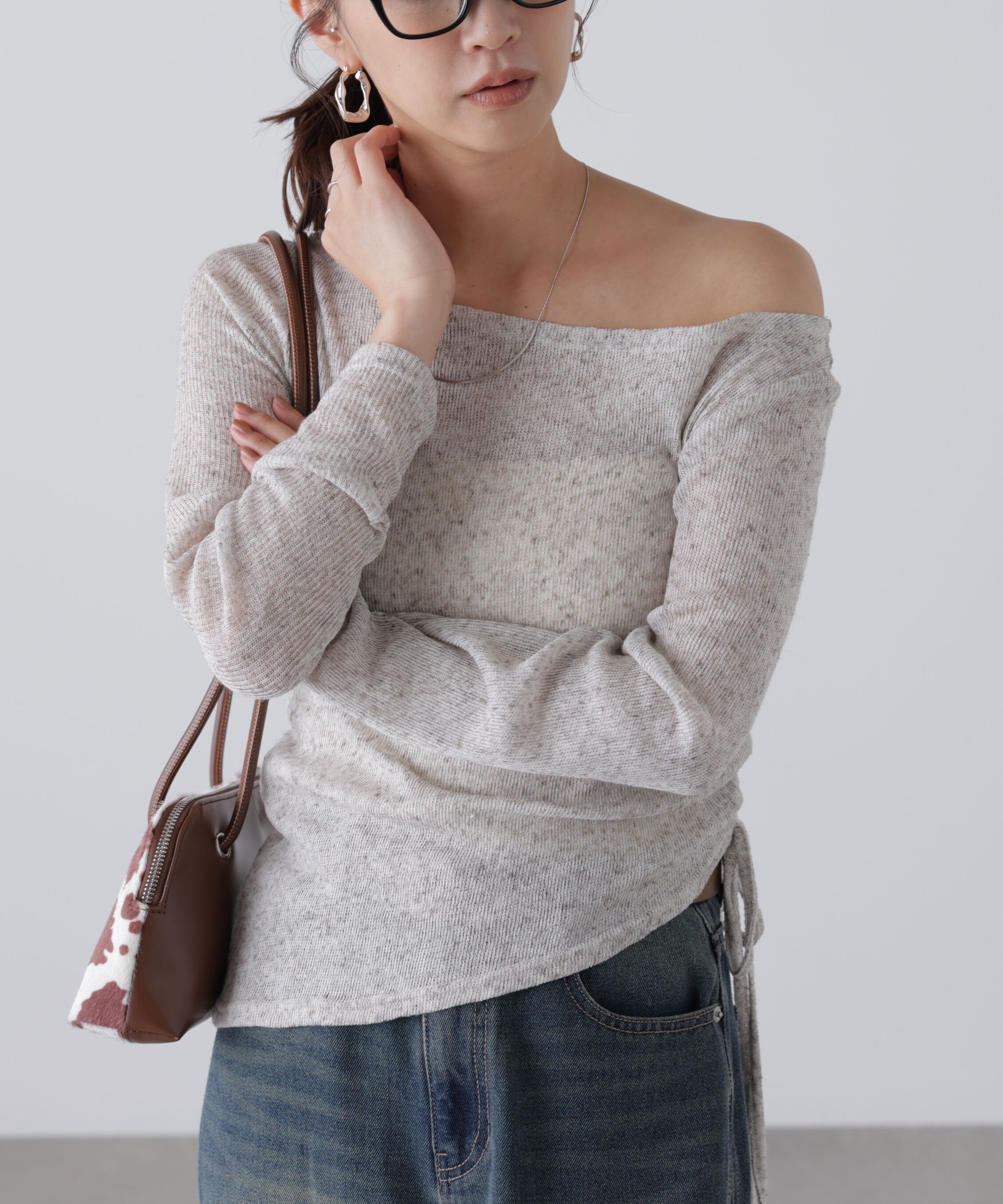  「メランジドロストシャーリングカットソー」|Tシャツ・カットソー|