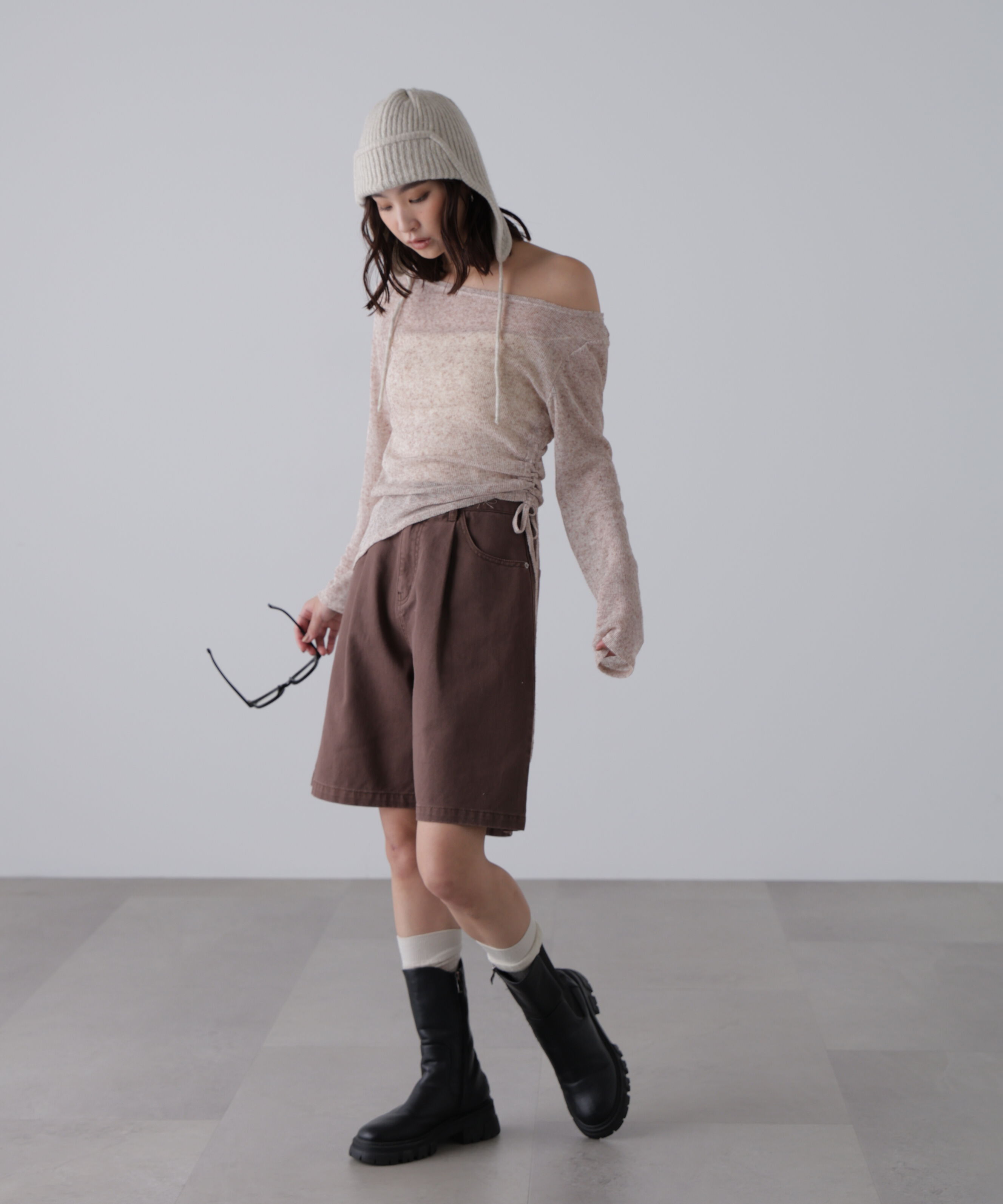  「メランジドロストシャーリングカットソー」|Tシャツ・カットソー|