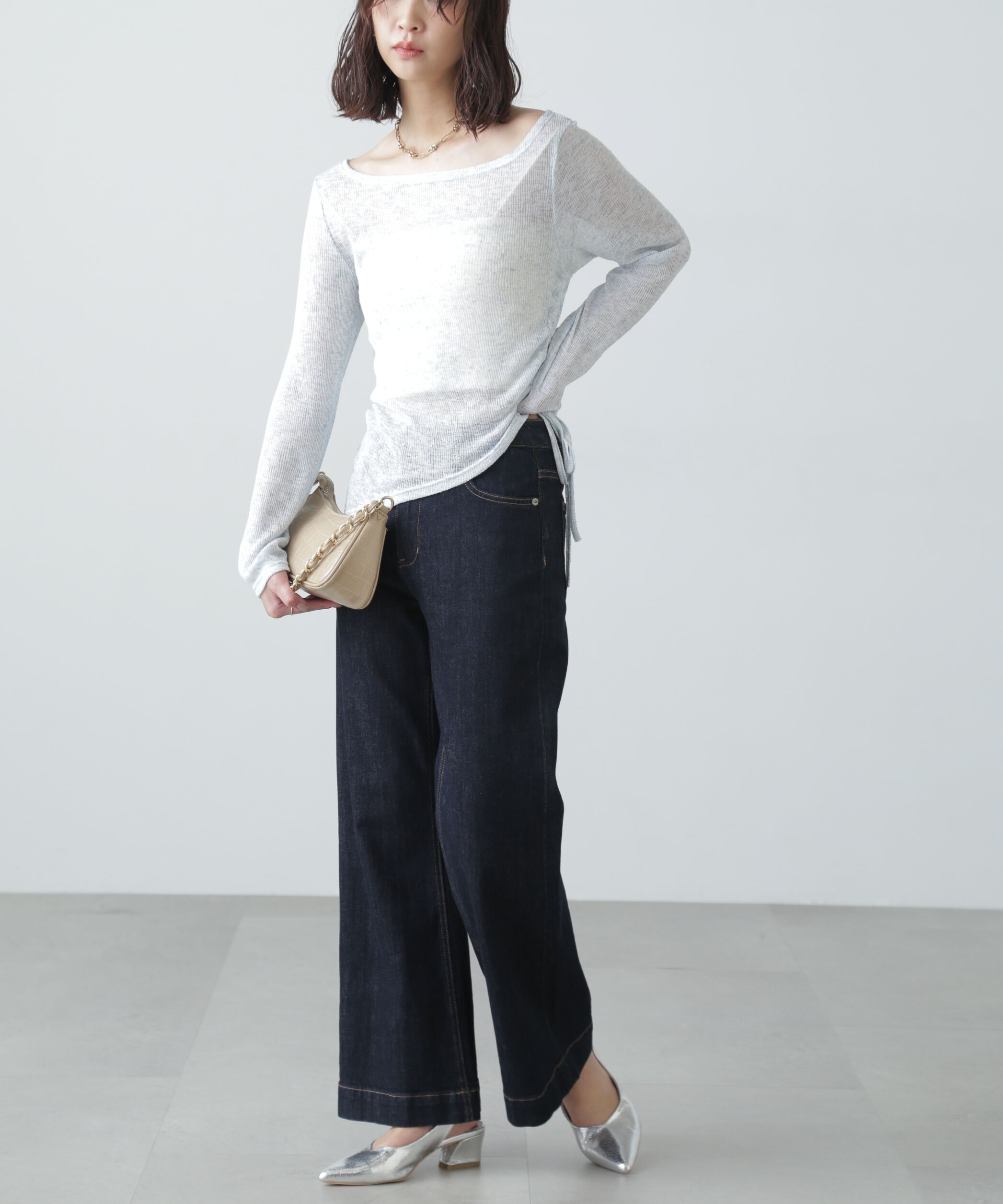  「メランジドロストシャーリングカットソー」|Tシャツ・カットソー|