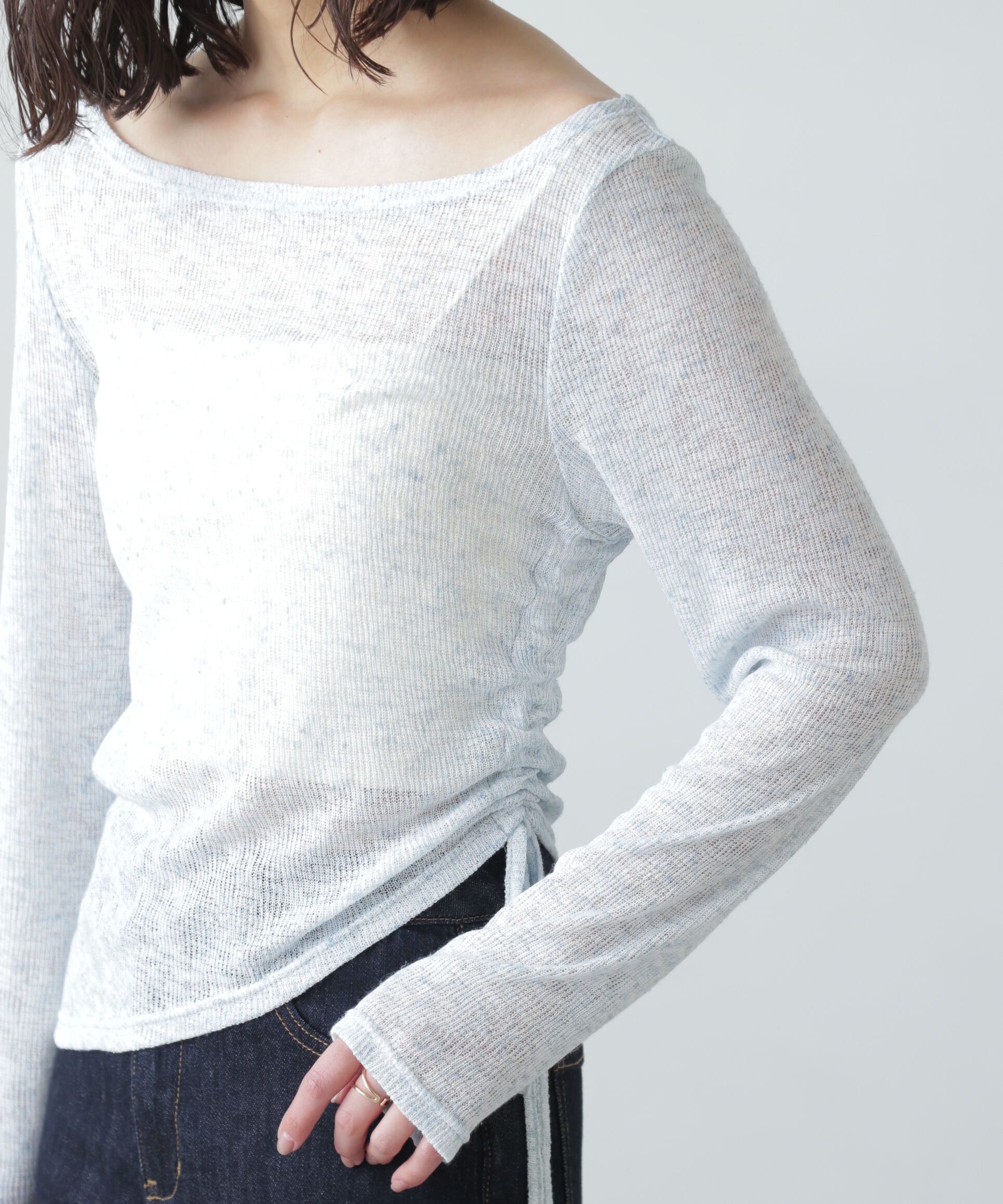  「メランジドロストシャーリングカットソー」|Tシャツ・カットソー|