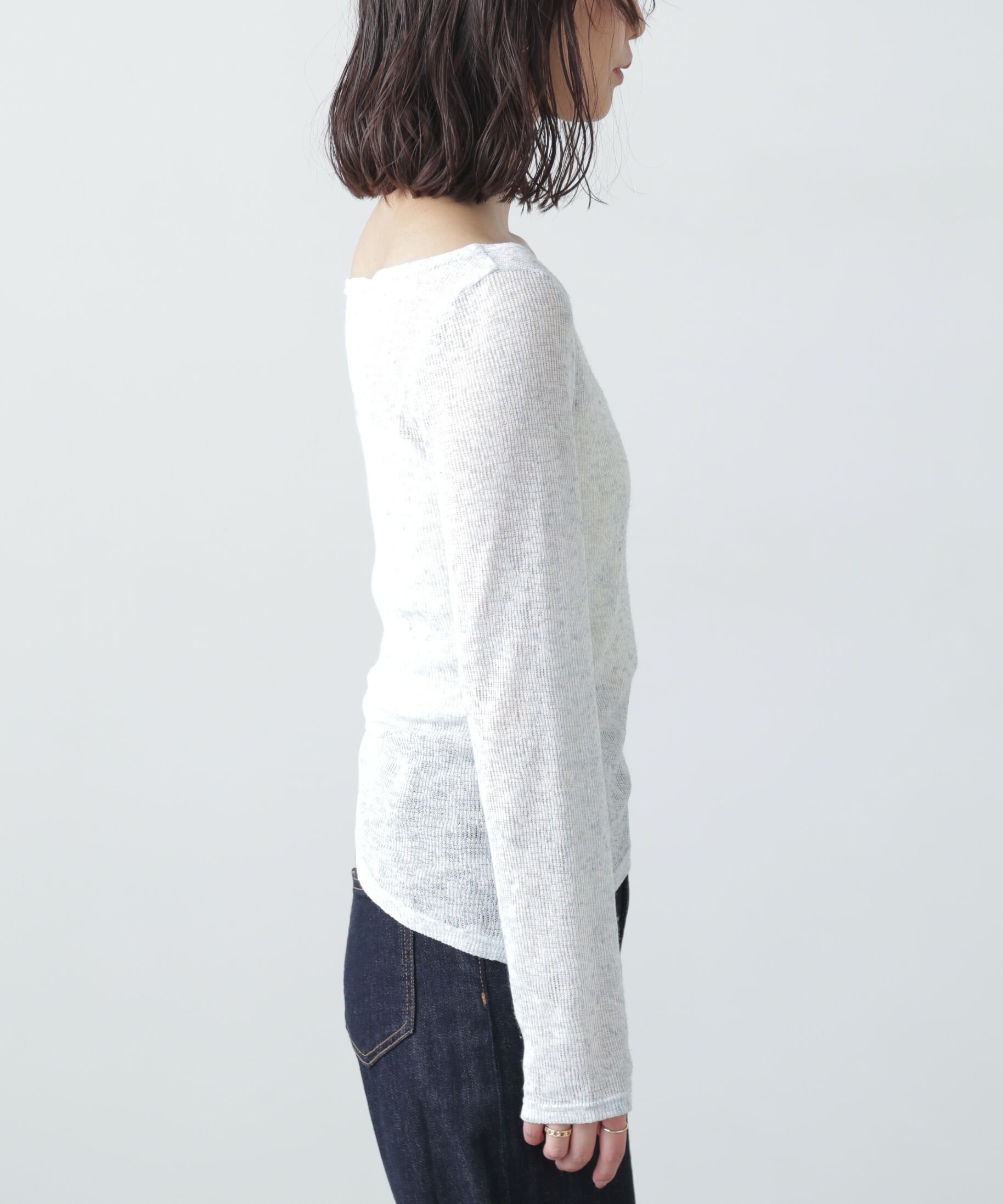  「メランジドロストシャーリングカットソー」|Tシャツ・カットソー|