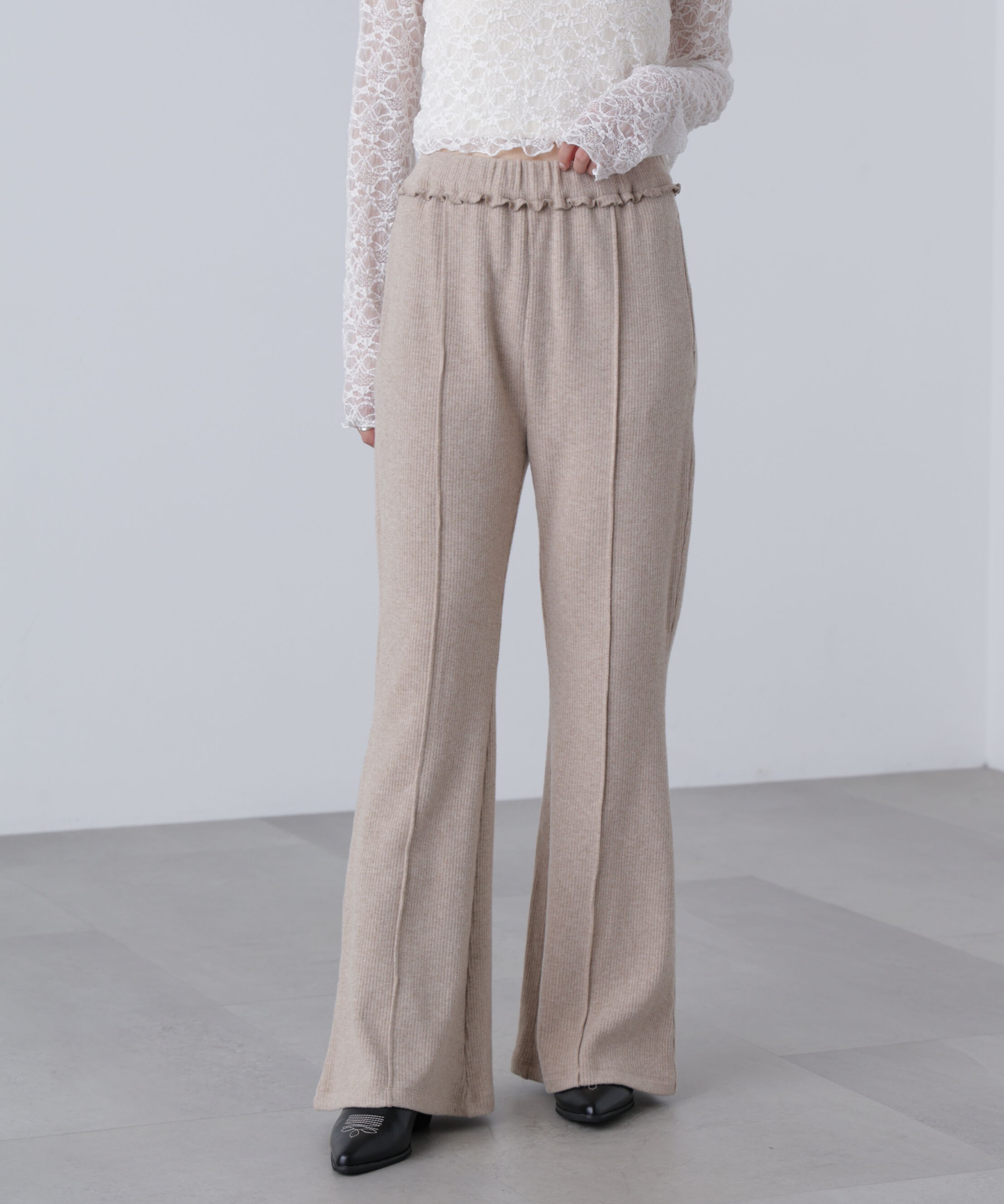  「リブフレアカットパンツ」|その他|