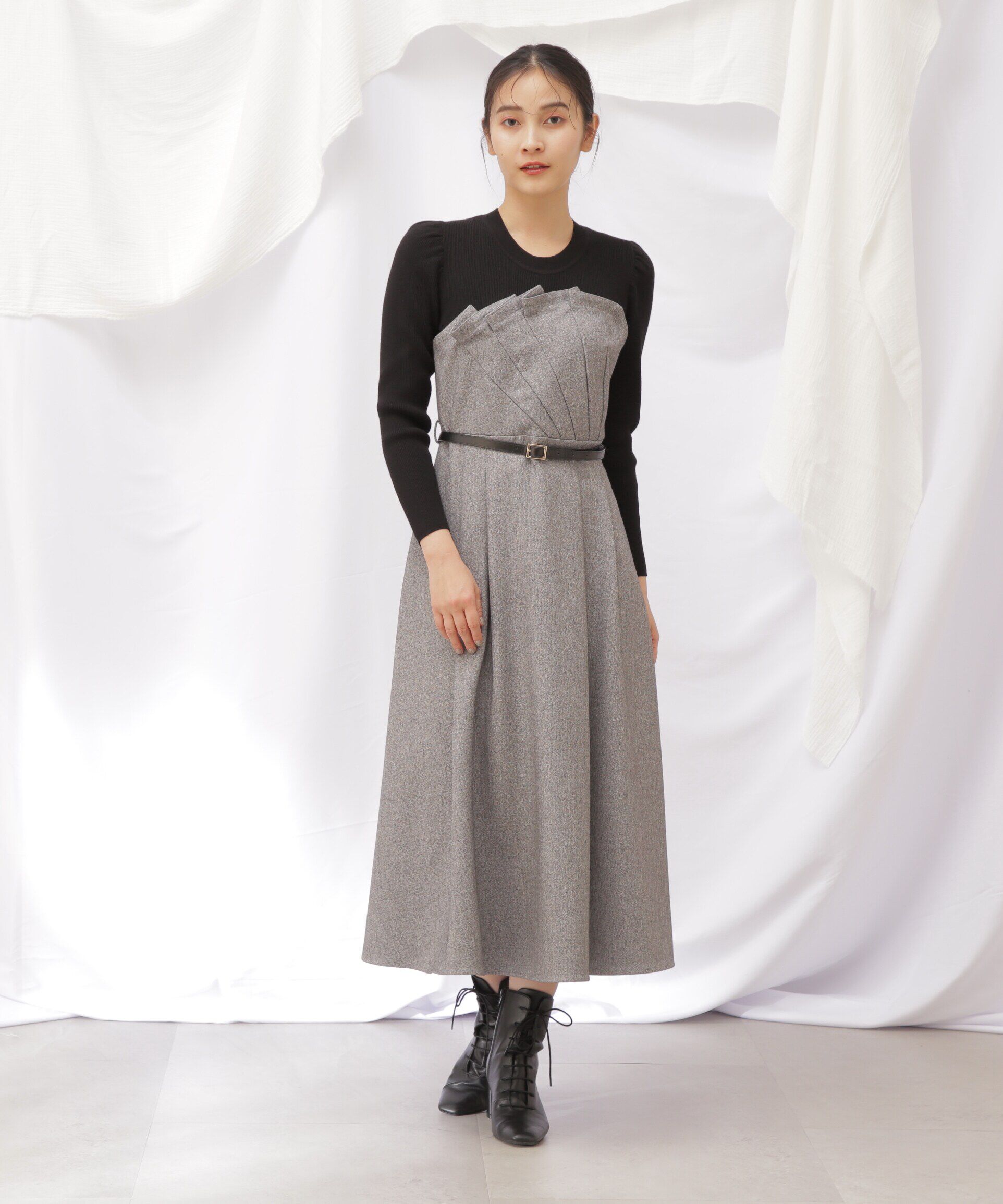  「ニットドッキングワンピース」|ワンピース|