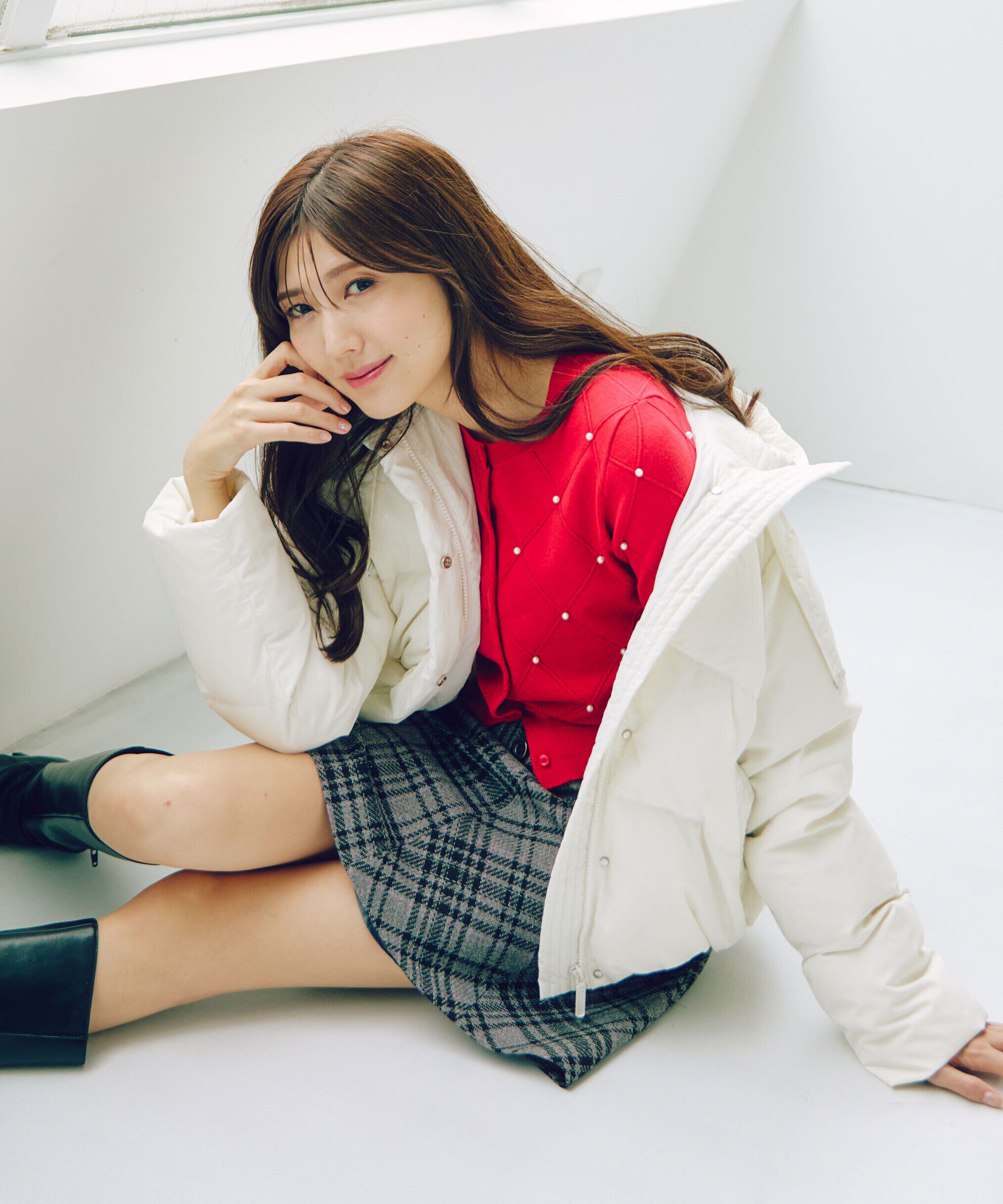  「ダイヤ柄ニットカーディガン」|ニット・セーター|