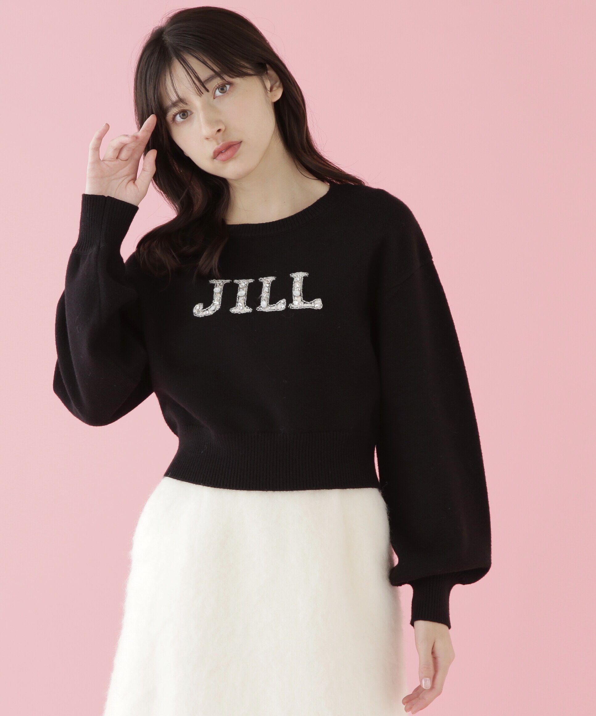  「クリスタルビジューロゴニット」|ニット・セーター|