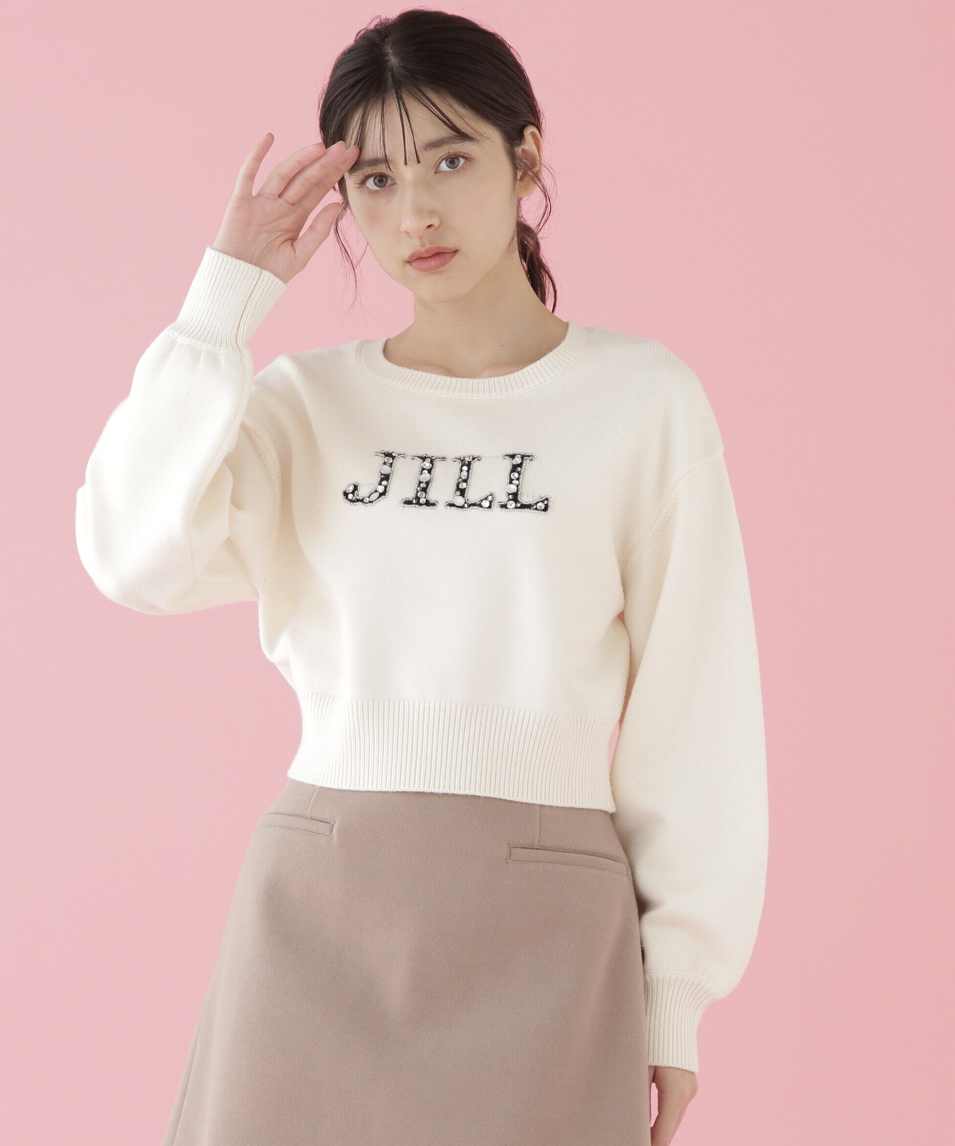  「クリスタルビジューロゴニット」|ニット・セーター|