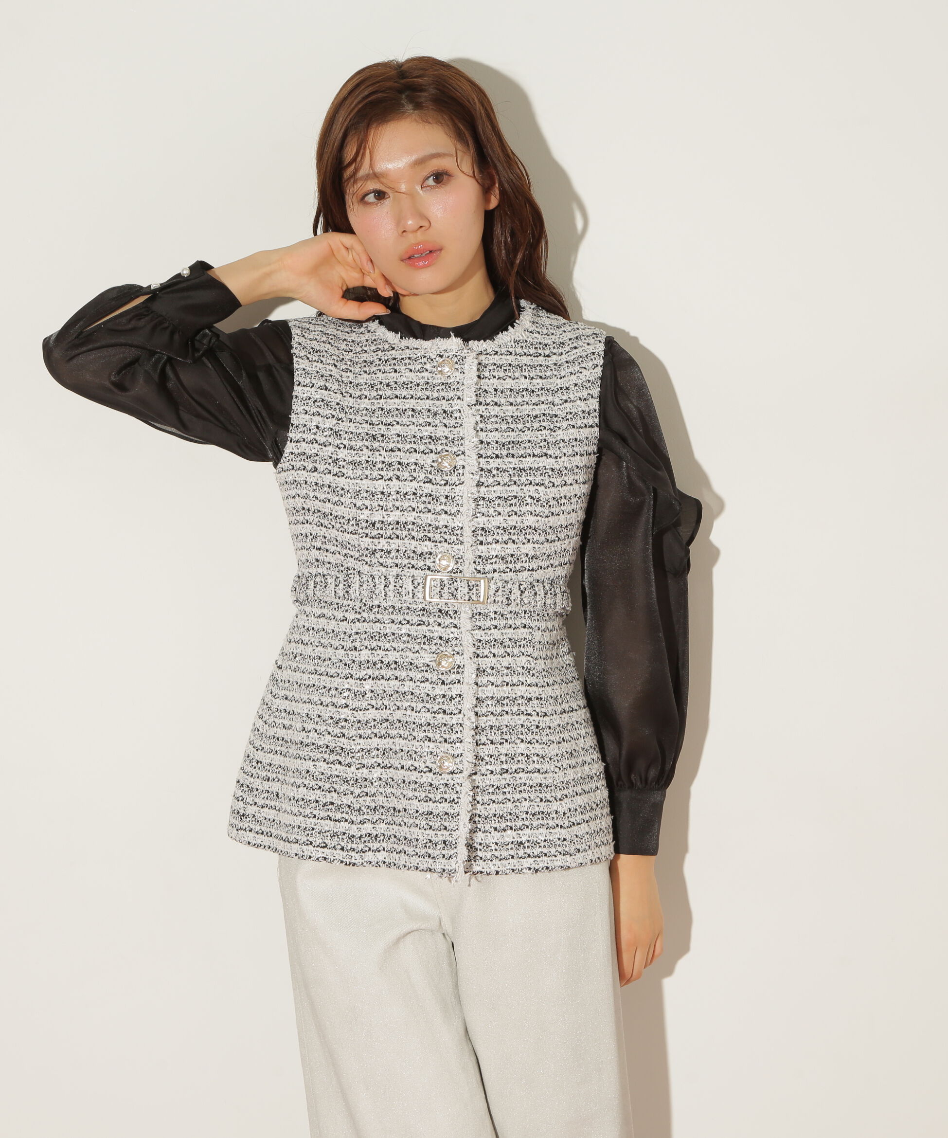  「ベルト付きノーカラージレ」|その他|