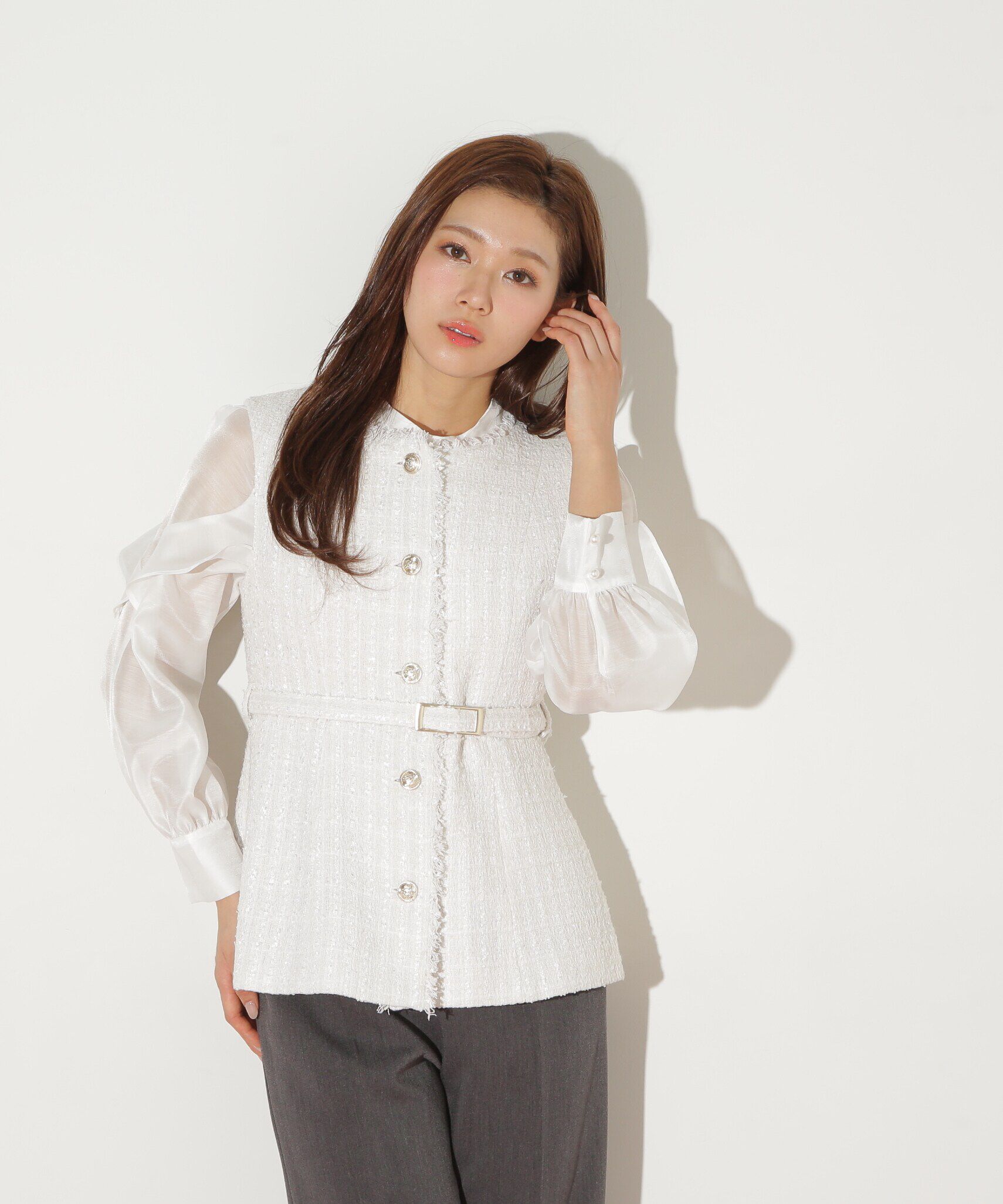  「ベルト付きノーカラージレ」|その他|