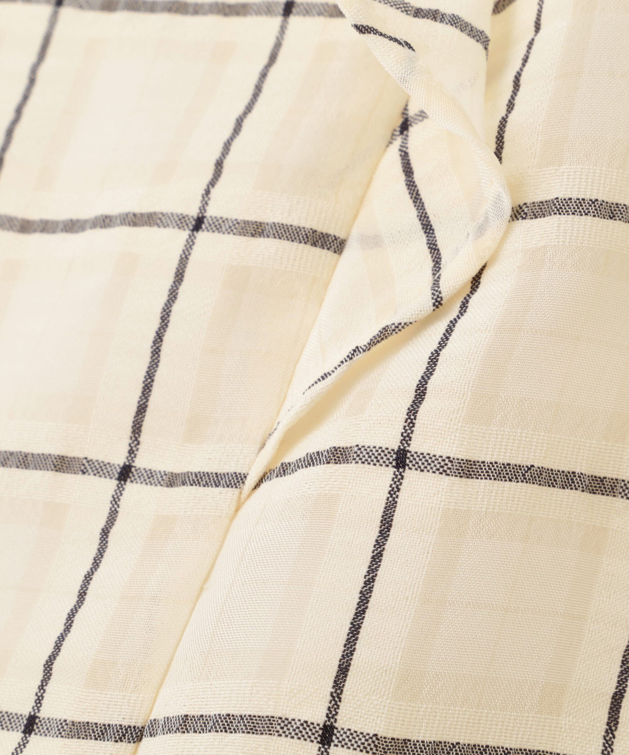 PROPORTION BODY DRESSING「ﾓﾉﾄｰﾝｼｱｰﾁｪｯｸﾗｯﾌﾙﾌﾞﾗｳｽ WEB限定ｶﾗｰ:ﾌﾞﾗｯｸ&times;」|シャツ・ブラウス|