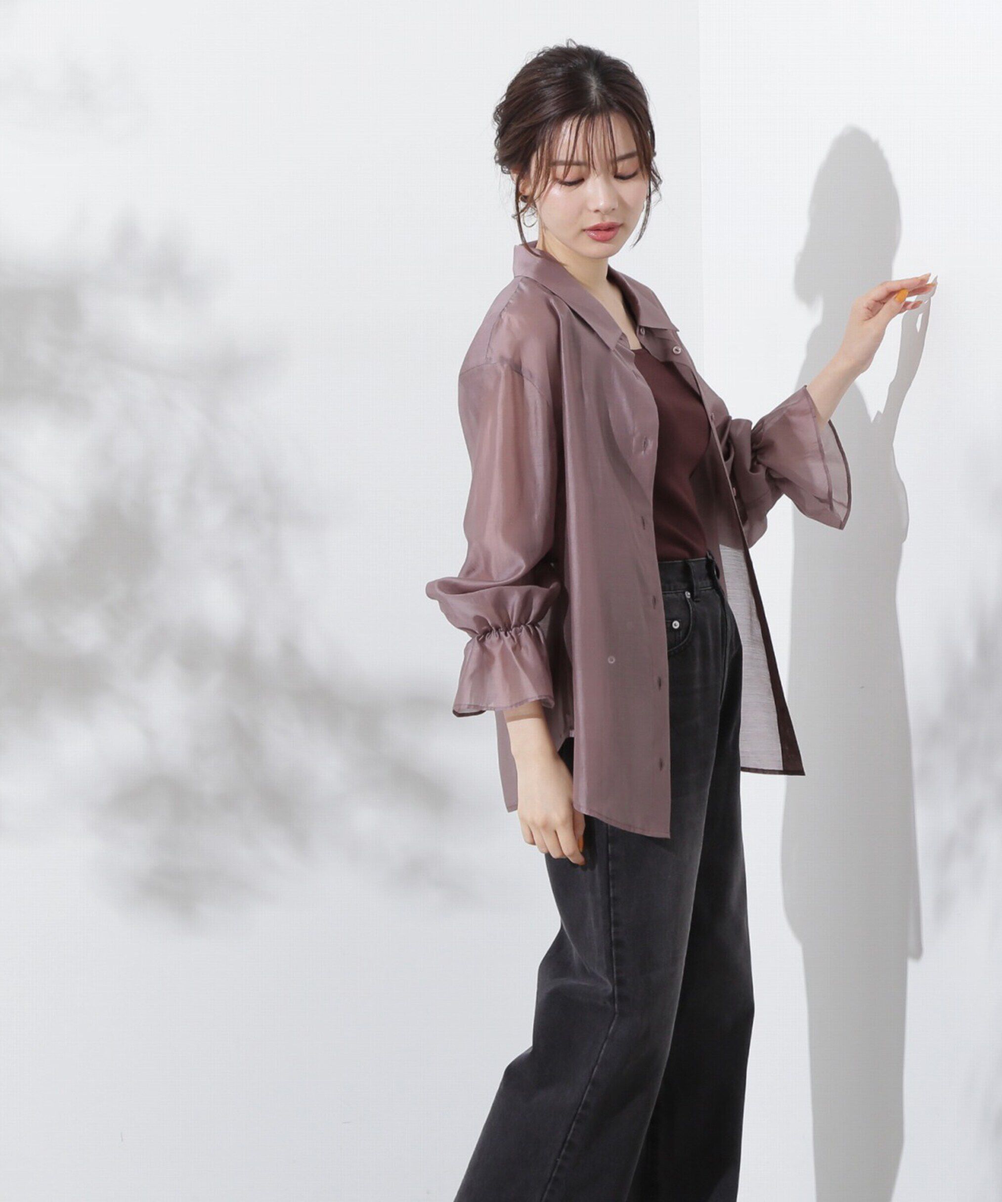 PROPORTION BODY DRESSING「キャンディースリーブシアーシャツ」|シャツ・ブラウス|